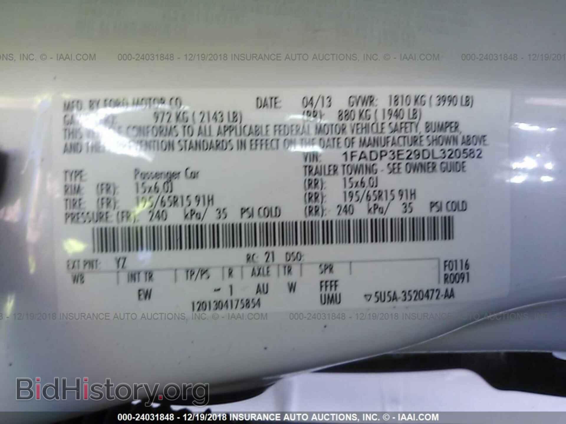 2013 FORD FOCUS - VIN: 1FADP3E29DL320582 - Фото 9