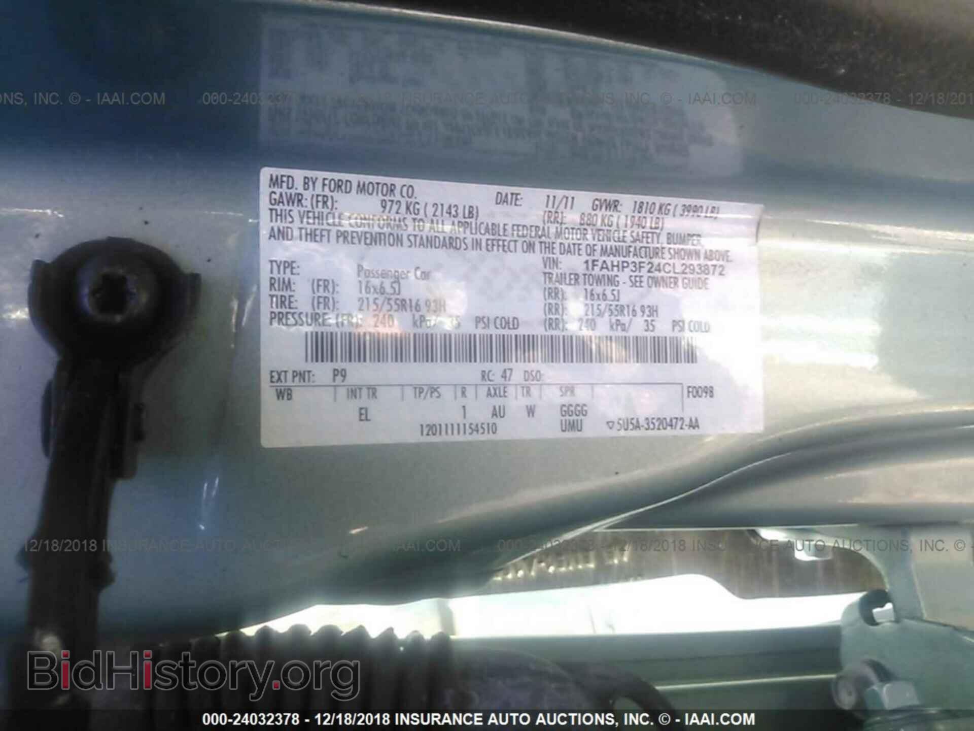 2012 FORD FOCUS - VIN: 1FAHP3F24CL293872 - Photo 9