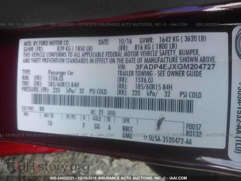 2016 Ford FIESTA (VIN 3FADP4EJXGM204727) — photo 9 of 10