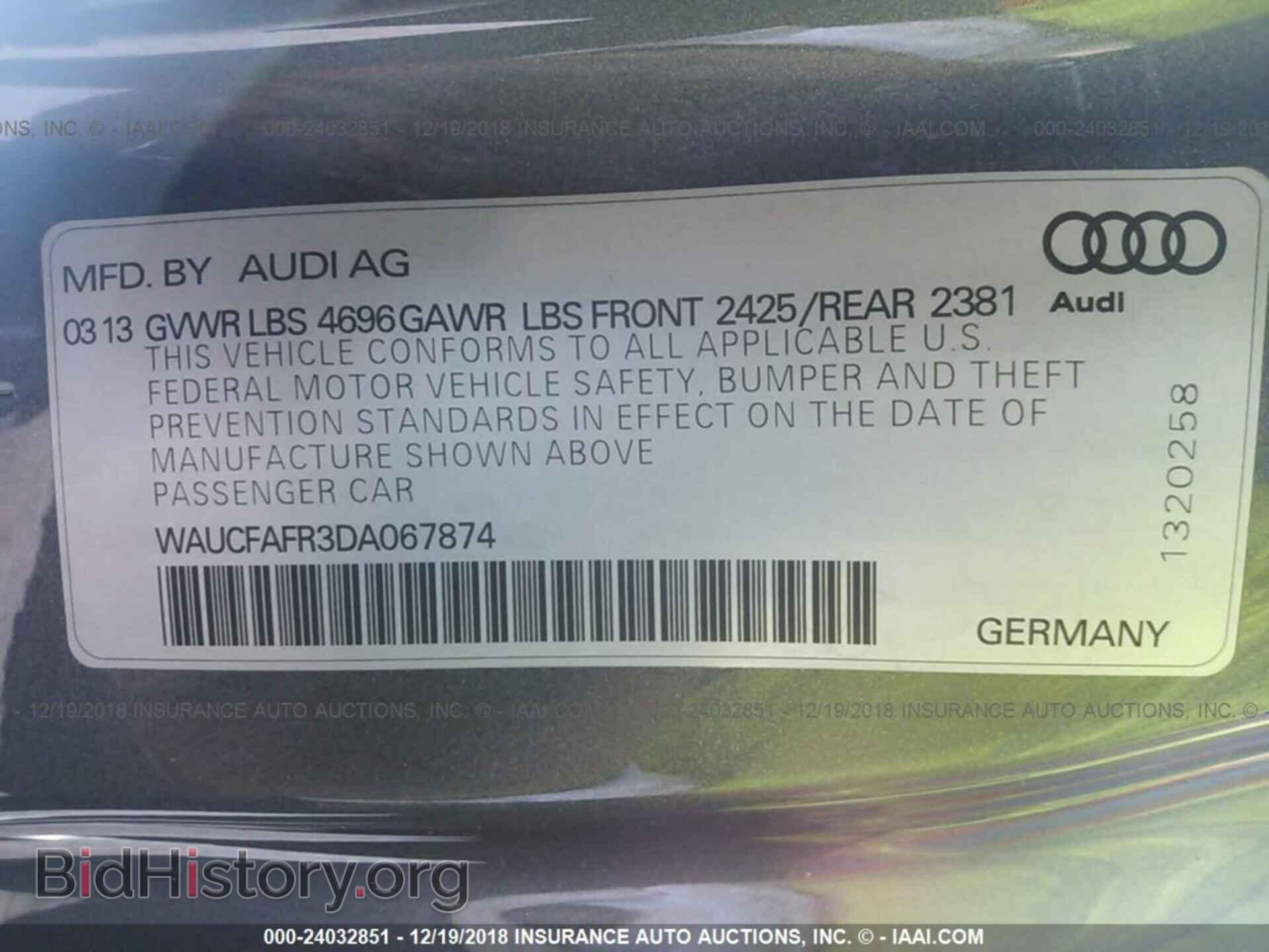 2013 AUDI A5 - VIN: WAUCFAFR3DA067874 - Photo 9