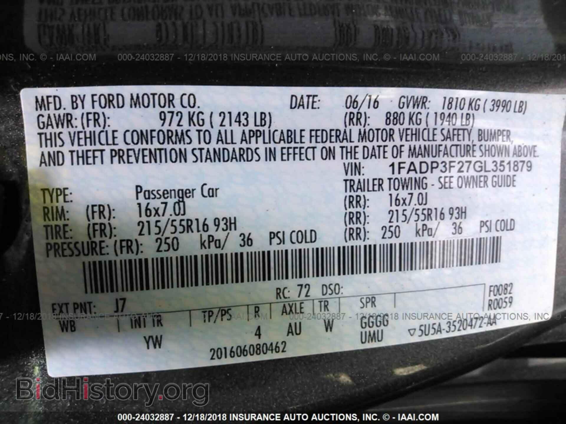 2016 FORD FOCUS - VIN: 1FADP3F27GL351879 - Photo 9