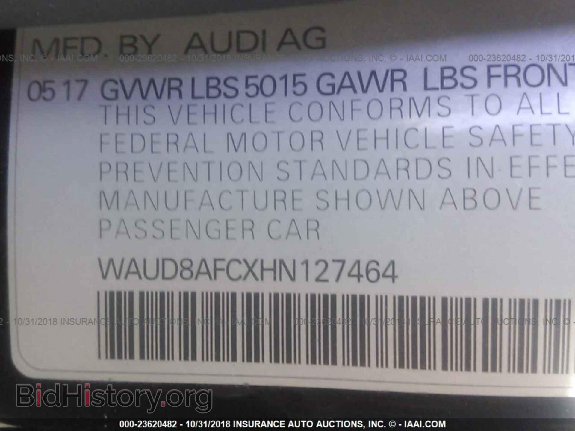 2017 AUDI A6 - VIN: WAUD8AFCXHN127464 - Фото 9
