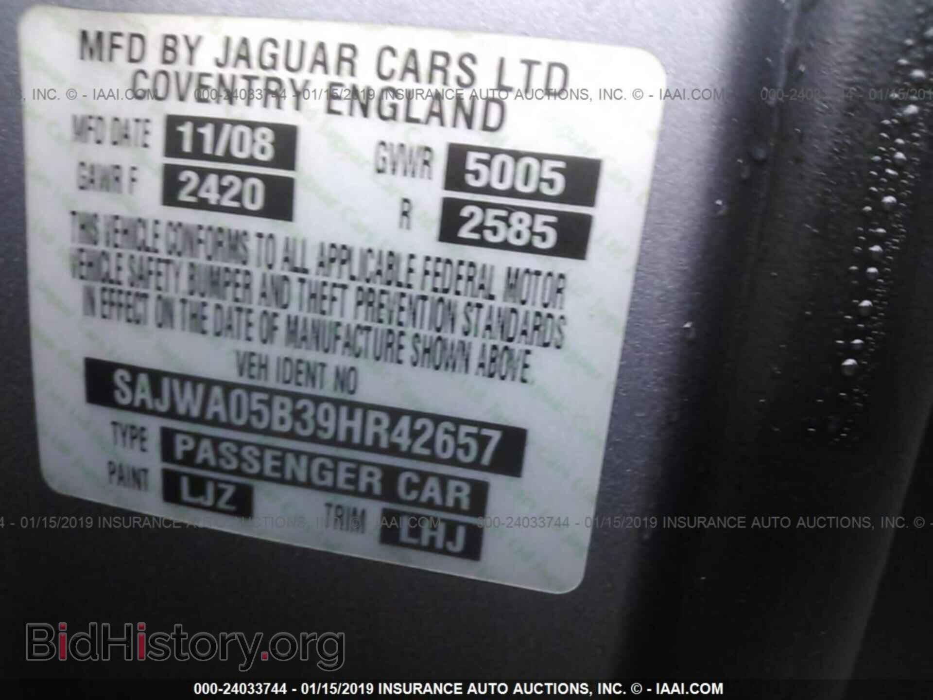 2009 JAGUAR XF - VIN: SAJWA05B39HR42657 - Photo 9