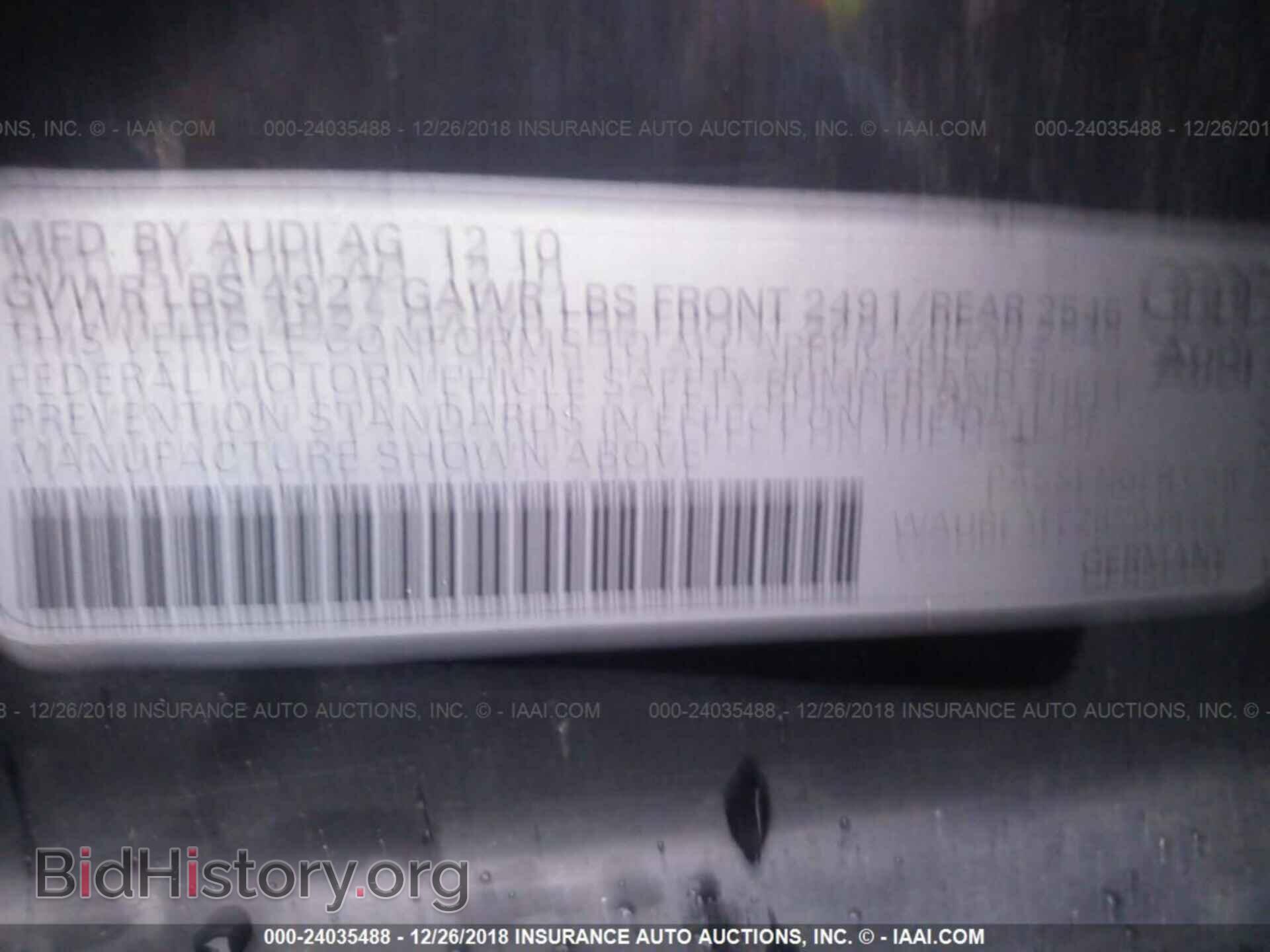 2011 AUDI A4 - VIN: WAUBFAFL2BN038461 - Фото 9