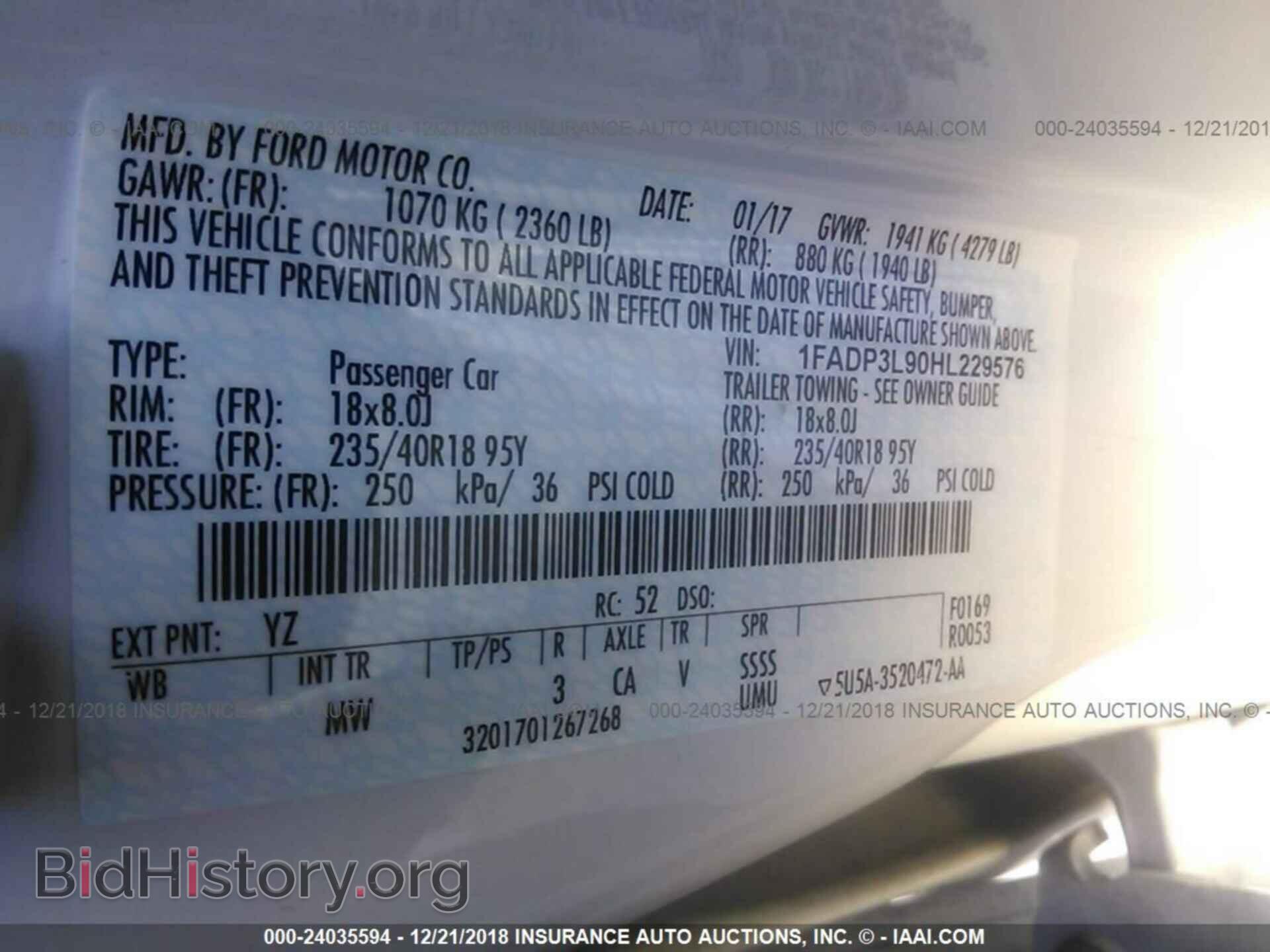 2017 FORD FOCUS - VIN: 1FADP3L90HL229576 - Photo 9