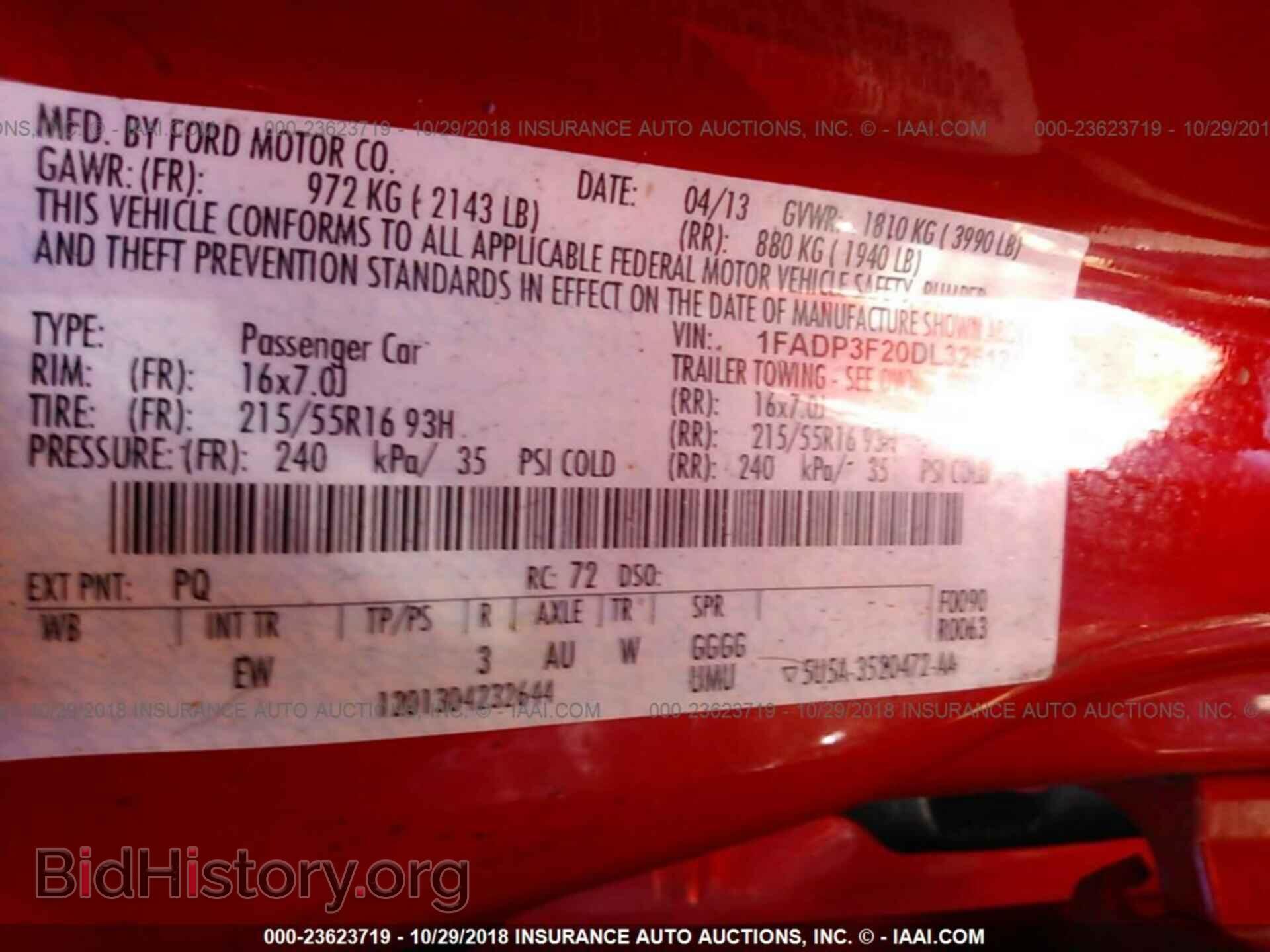 2013 FORD FOCUS - VIN: 1FADP3F20DL326124 - Фото 9