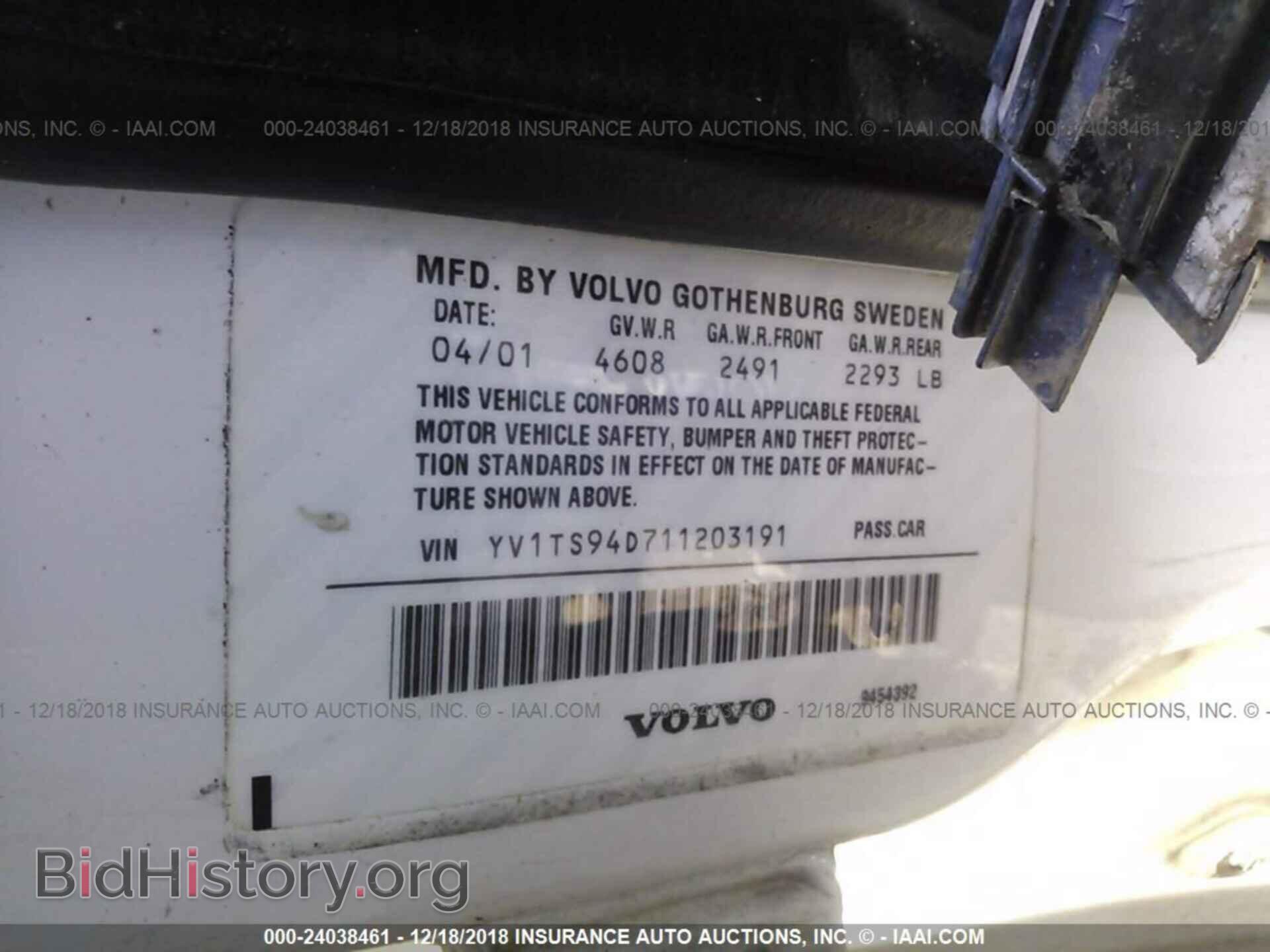 2001 VOLVO S80 - VIN: YV1TS94D711203191 - Фото 9