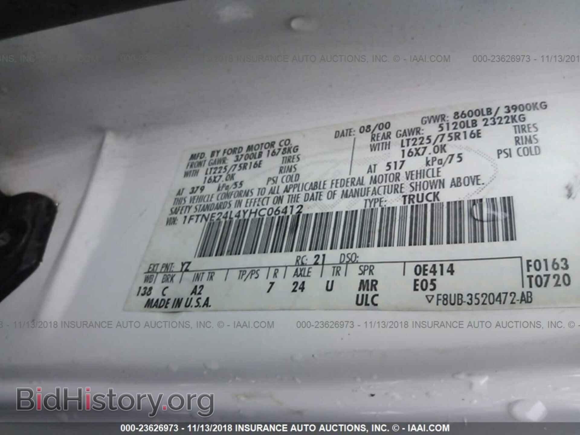 2000 FORD ECONOLINE - VIN: 1FTNE24L4YHC06412 - Фото 9