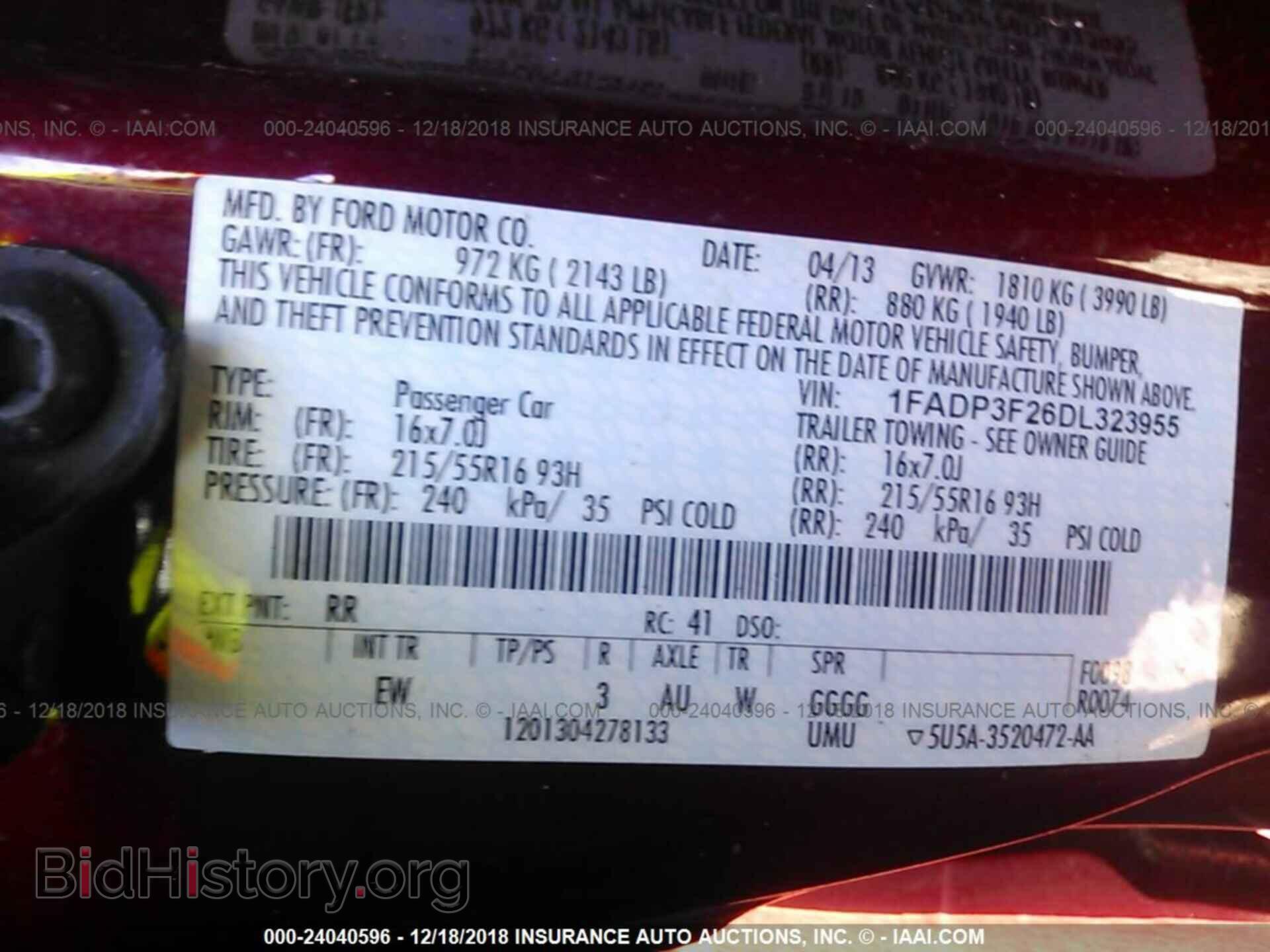 2013 FORD FOCUS - VIN: 1FADP3F26DL323955 - Фото 9