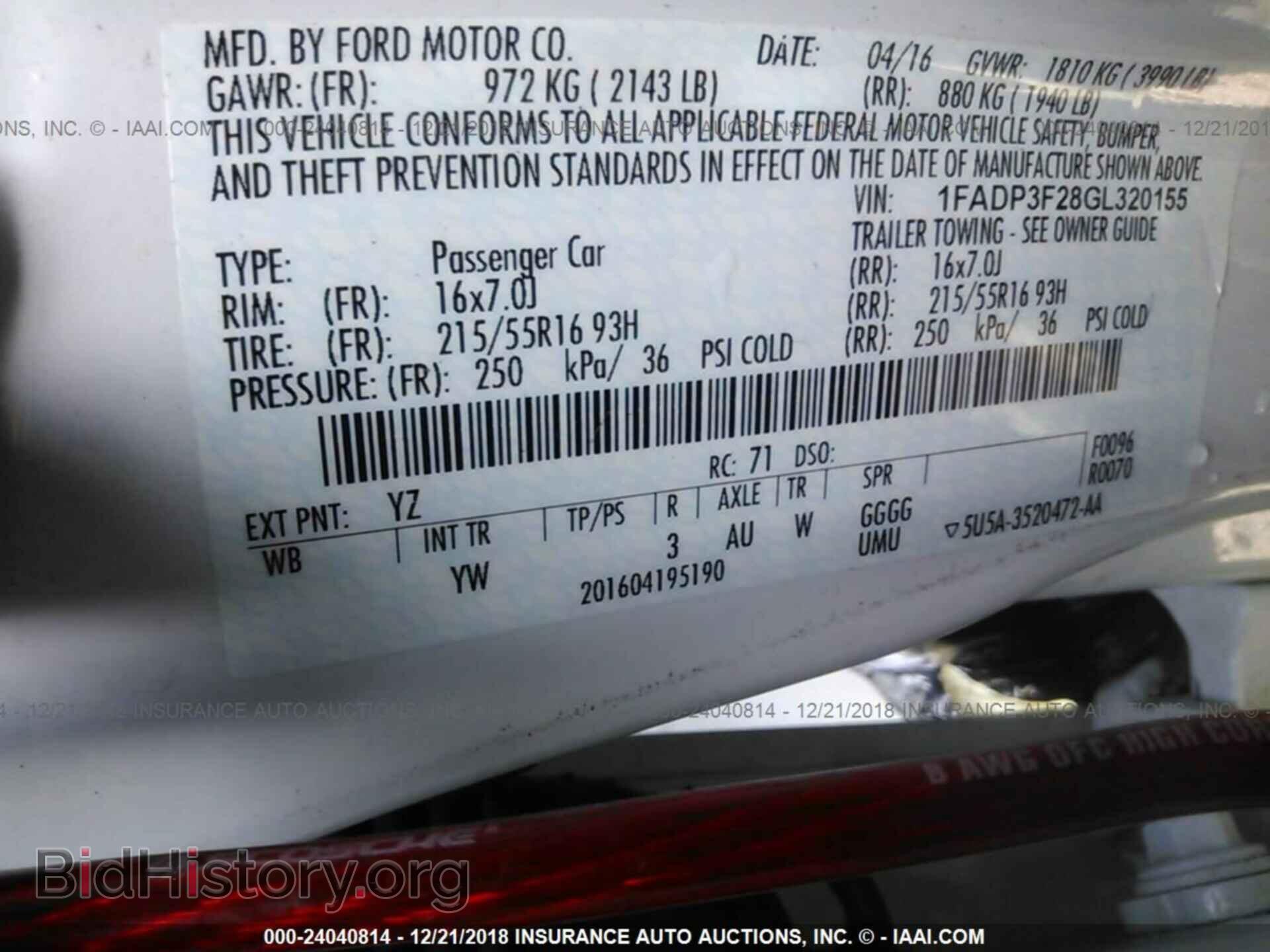 2016 FORD FOCUS - VIN: 1FADP3F28GL320155 - Фото 9