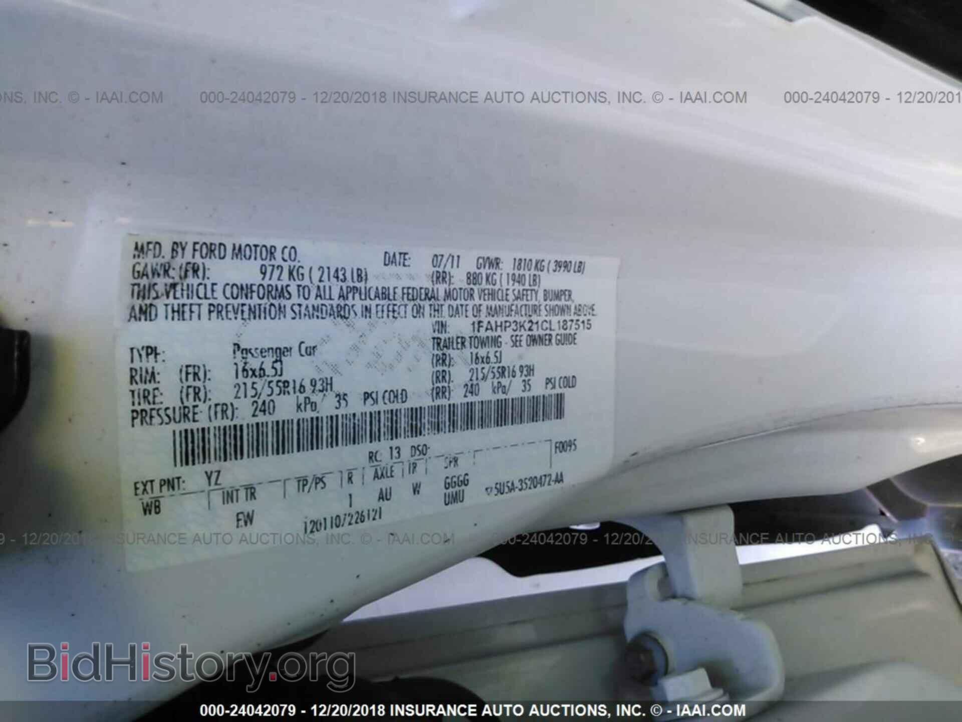 2012 FORD FOCUS - VIN: 1FAHP3K21CL187515 - Фото 9