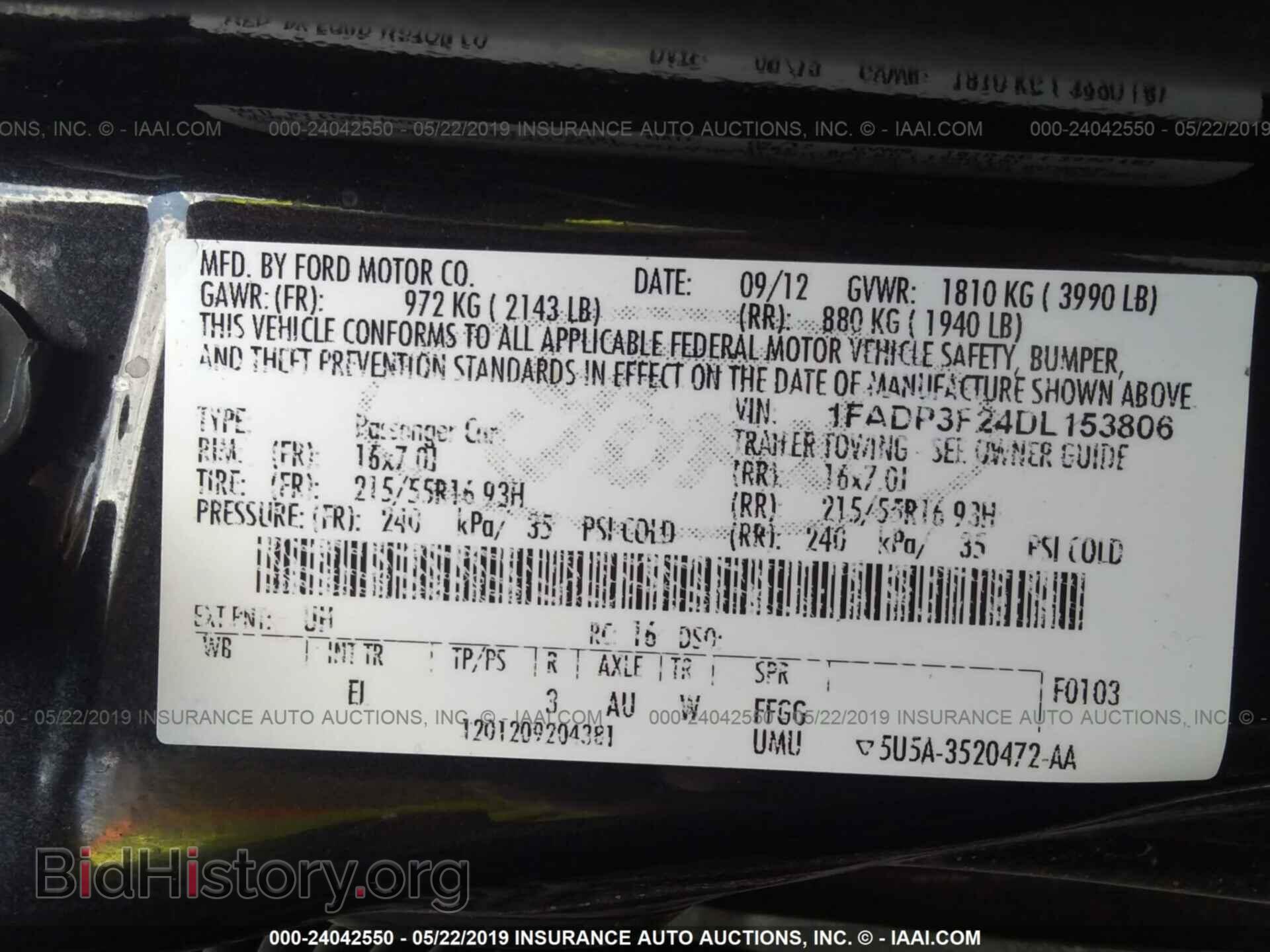 2013 FORD FOCUS - VIN: 1FADP3F24DL153806 - Фото 9