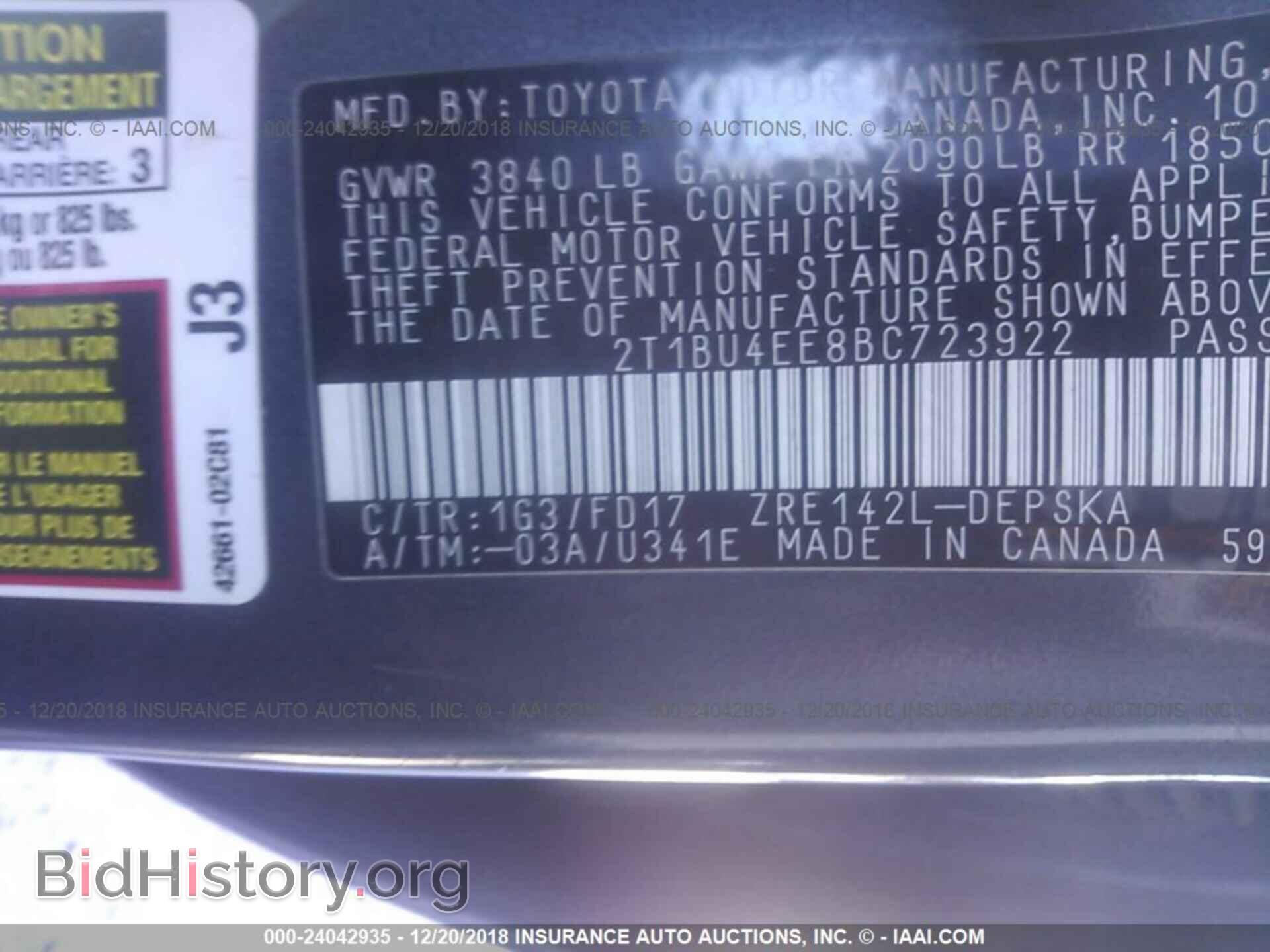 2011 TOYOTA COROLLA - VIN: 2T1BU4EE8BC723922 - Photo 9
