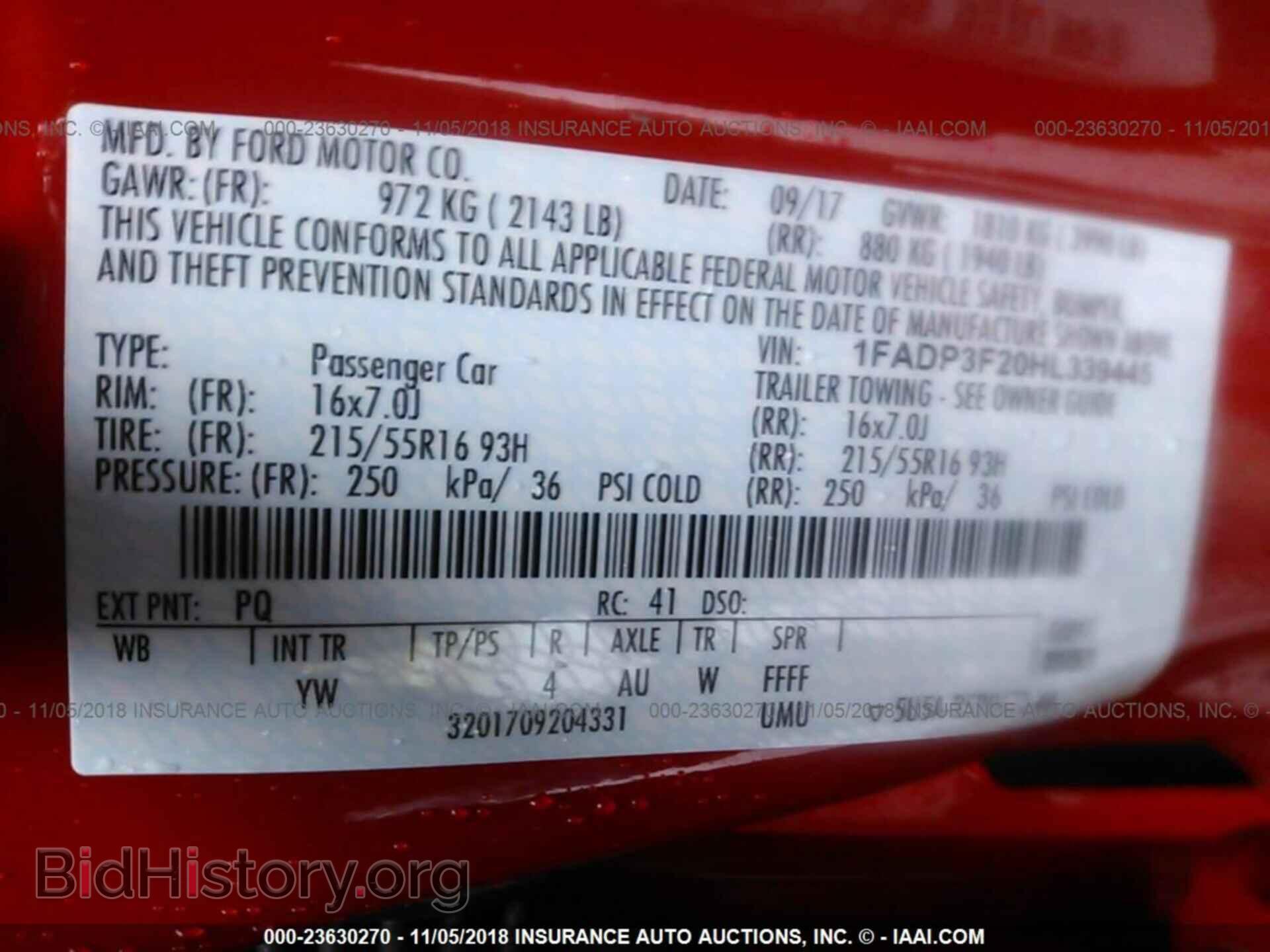 2017 FORD FOCUS - VIN: 1FADP3F20HL339445 - Photo 9