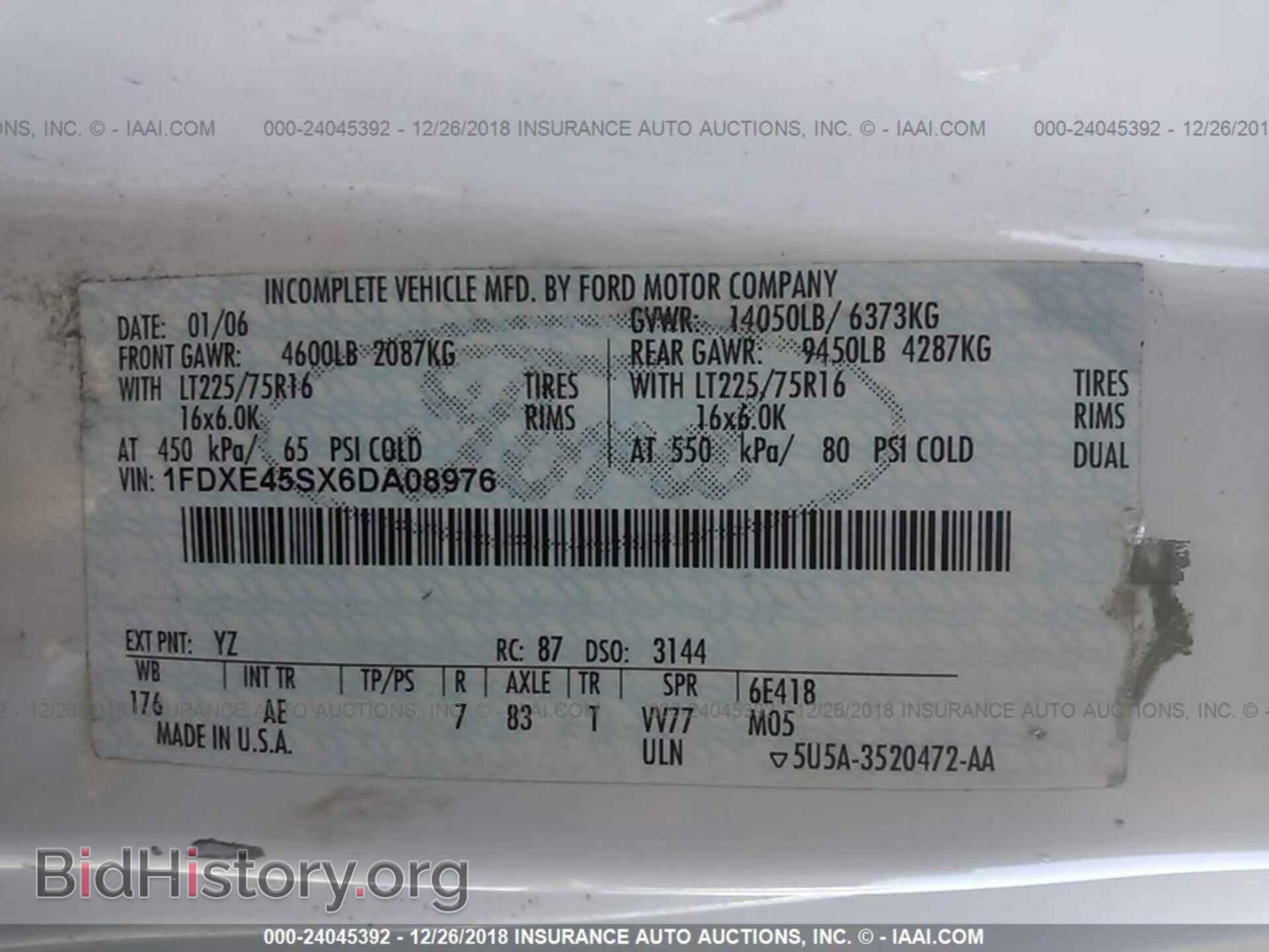 2006 FORD ECONOLINE - VIN: 1FDXE45SX6DA08976 - Фото 9