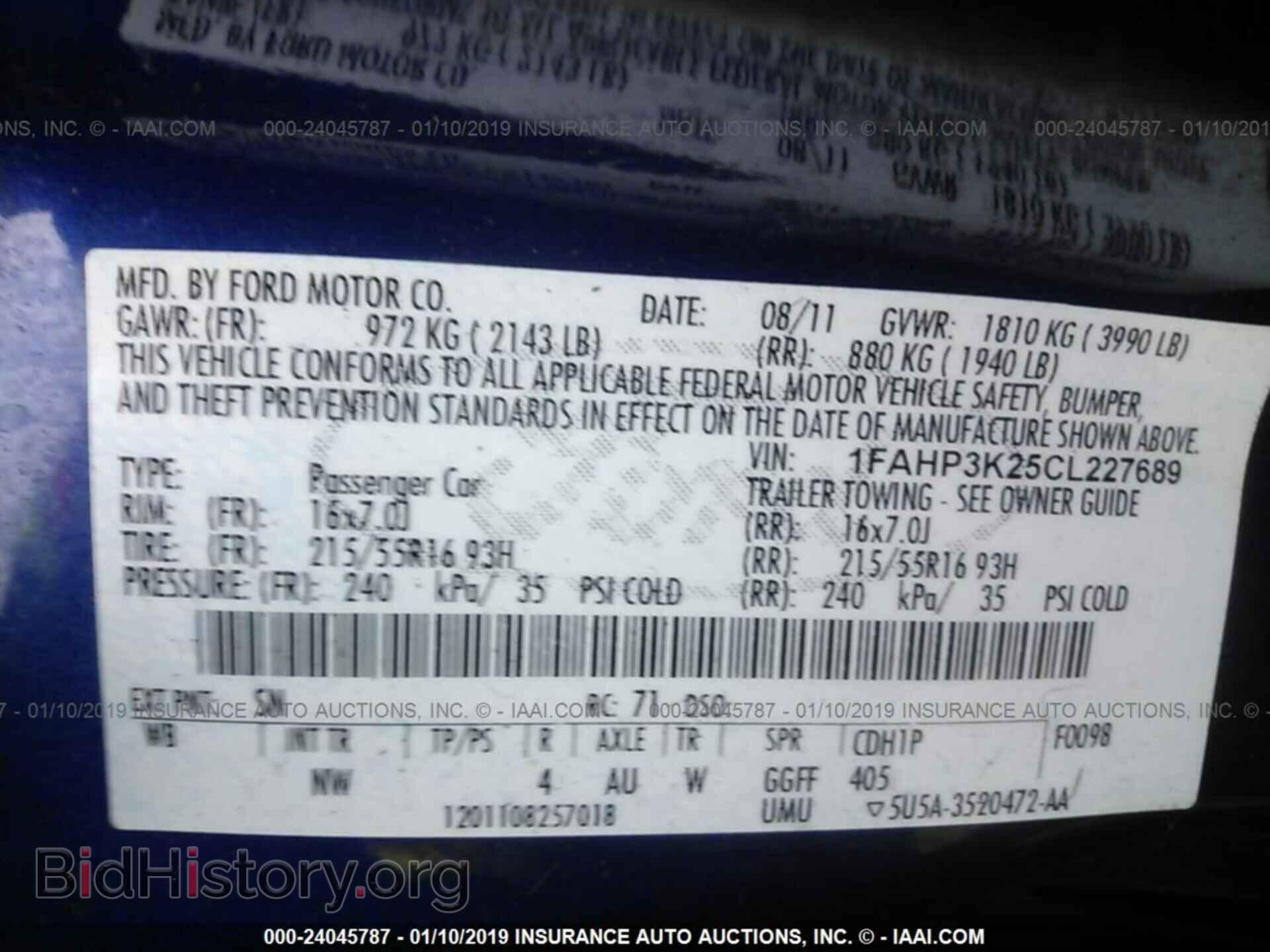 2012 FORD FOCUS - VIN: 1FAHP3K25CL227689 - Photo 9