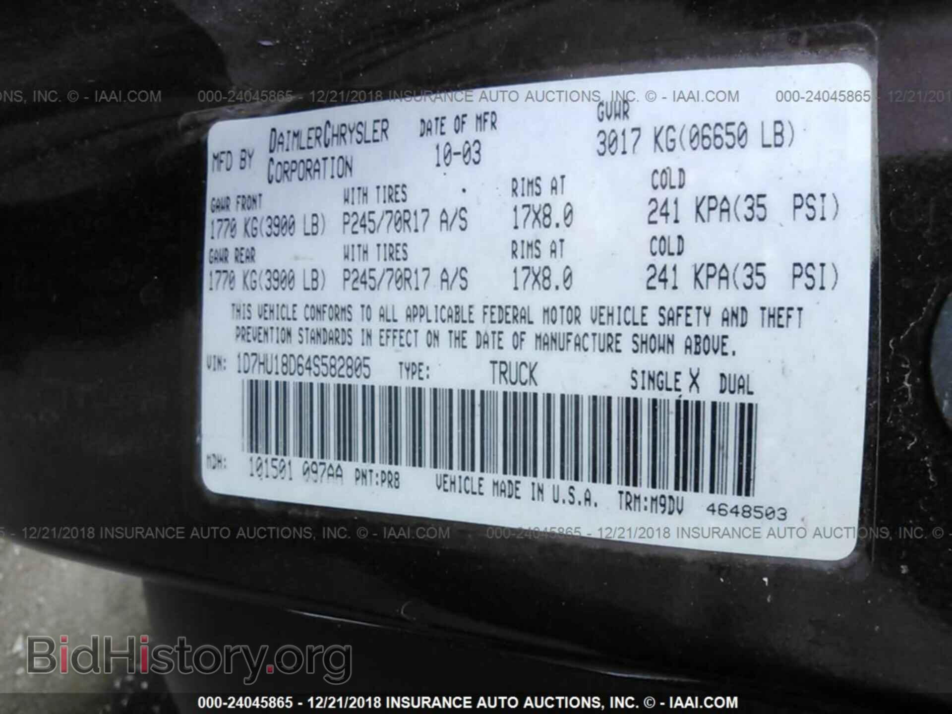 2004 DODGE RAM 1500 - VIN: 1D7HU18D64S582805 - Фото 9