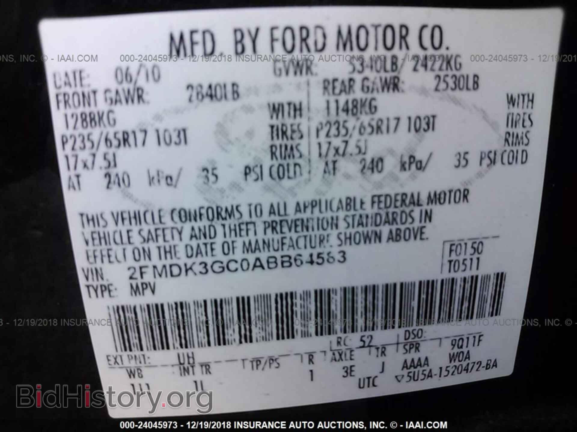 2010 FORD EDGE - VIN: 2FMDK3GC0ABB64583 - Photo 9