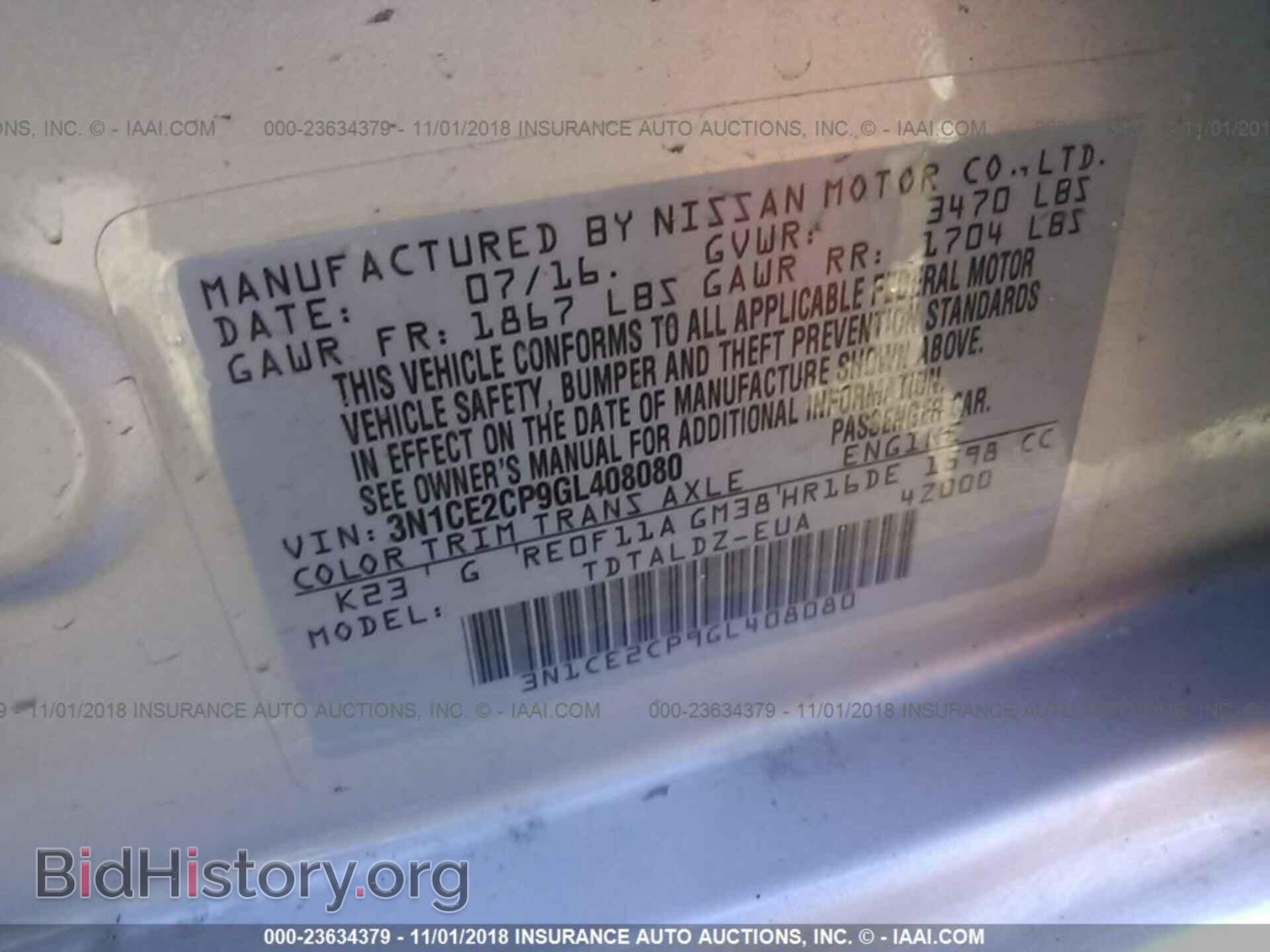 2016 NISSAN VERSA NOTE - VIN: 3N1CE2CP9GL408080 - Photo 9