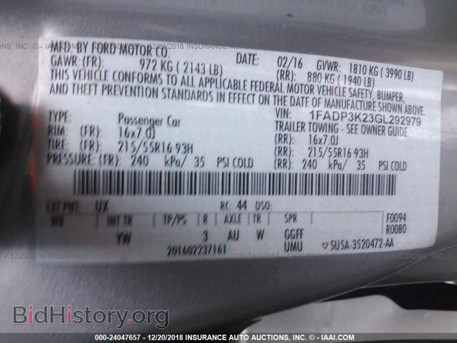 2016 FORD FOCUS - VIN: 1FADP3K23GL292979 - Photo 9