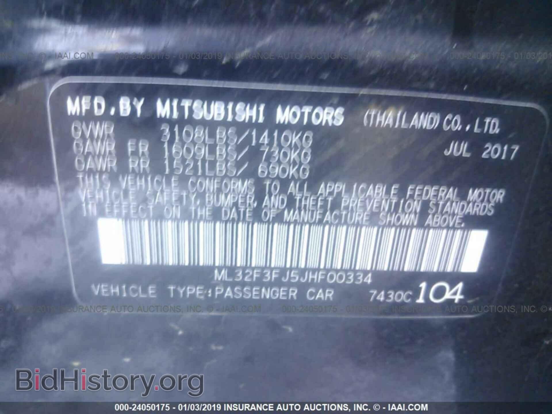 2018 MITSUBISHI MIRAGE - VIN: ML32F3FJ5JHF00334 - Фото 9
