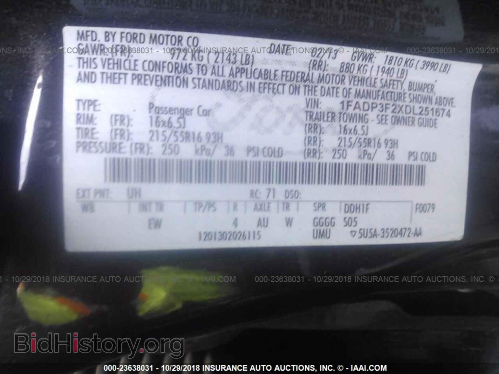 2013 FORD FOCUS - VIN: 1FADP3F2XDL251674 - Фото 9