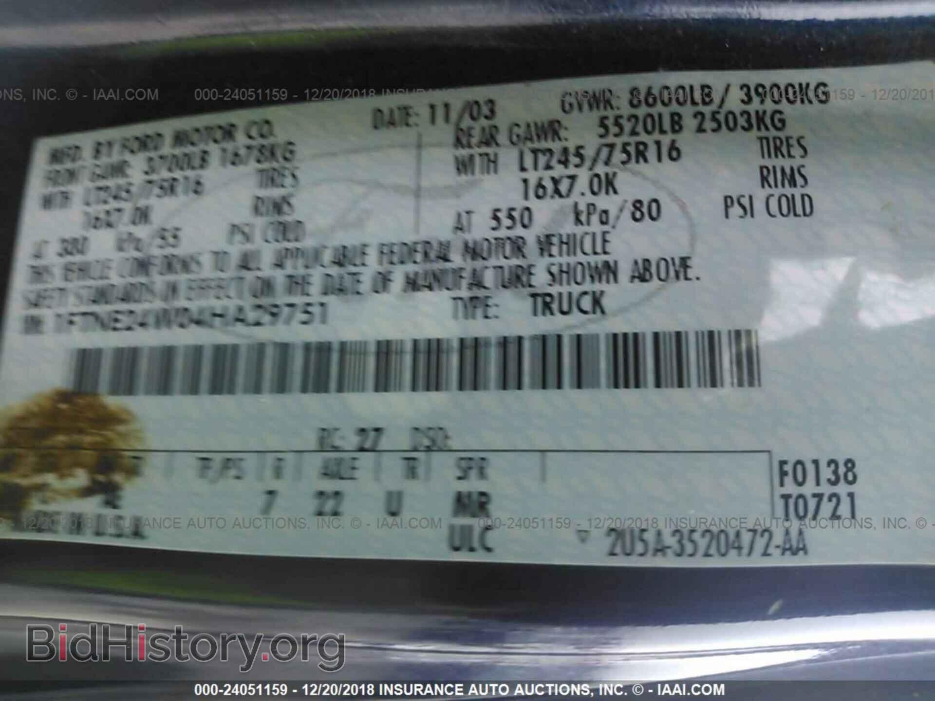 2004 FORD ECONOLINE - VIN: 1FTNE24W04HA29751 - Photo 9