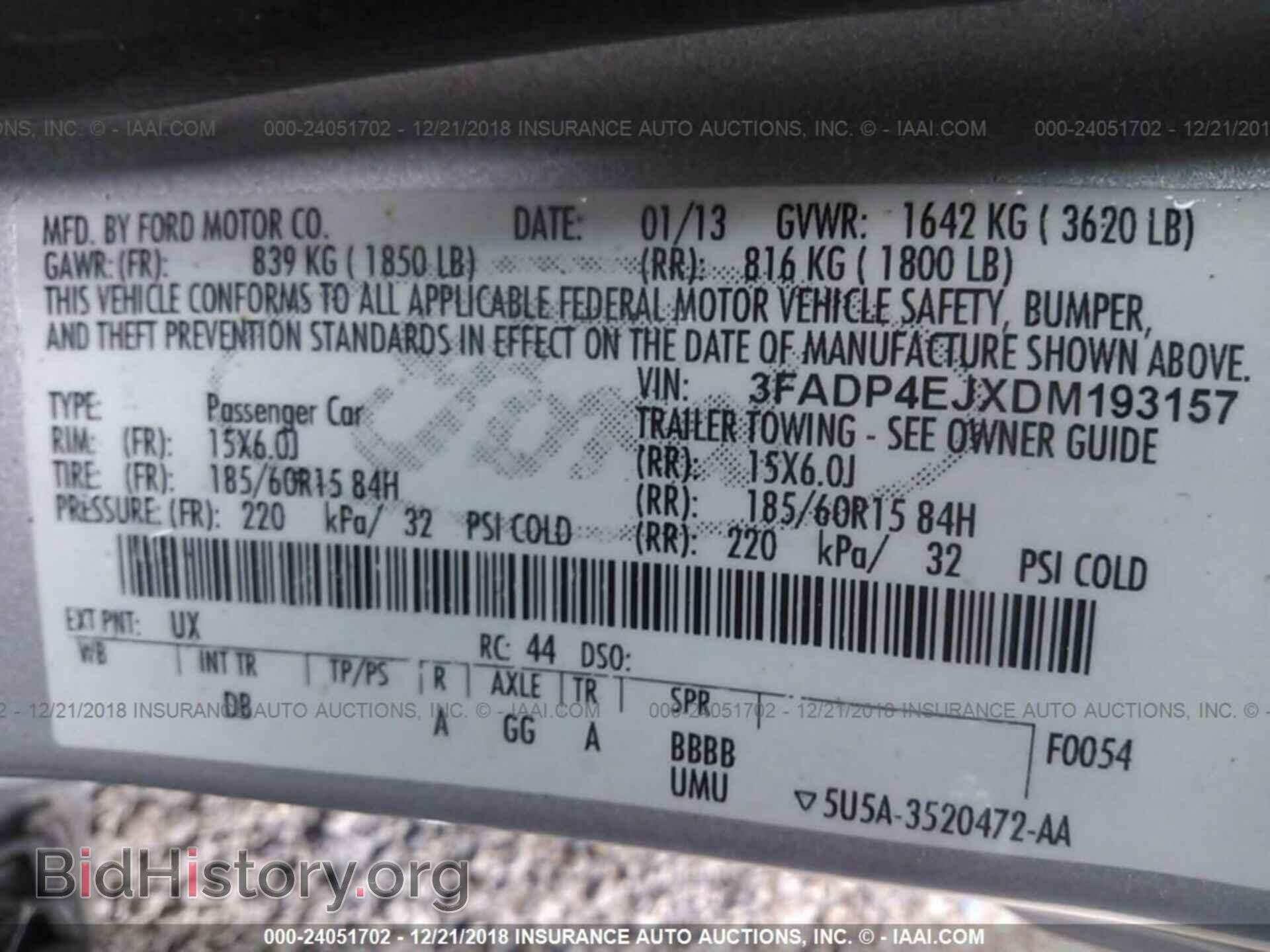 2013 FORD FIESTA - VIN: 3FADP4EJXDM193157 - Фото 9