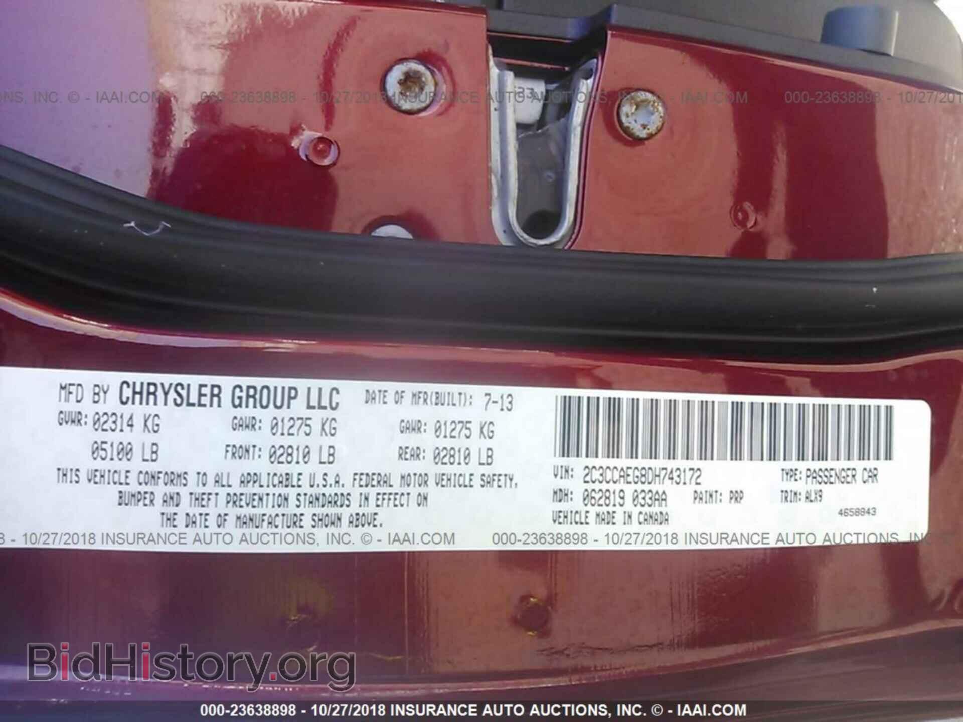 2013 CHRYSLER 300C - VIN: 2C3CCAEG8DH743172 - Фото 9