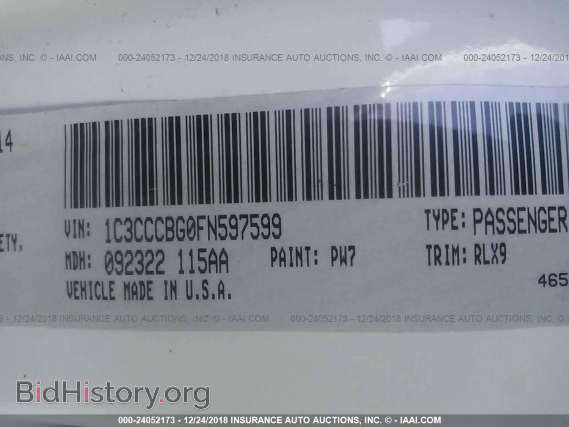 2015 CHRYSLER 200 - VIN: 1C3CCCBG0FN597599 - Photo 9