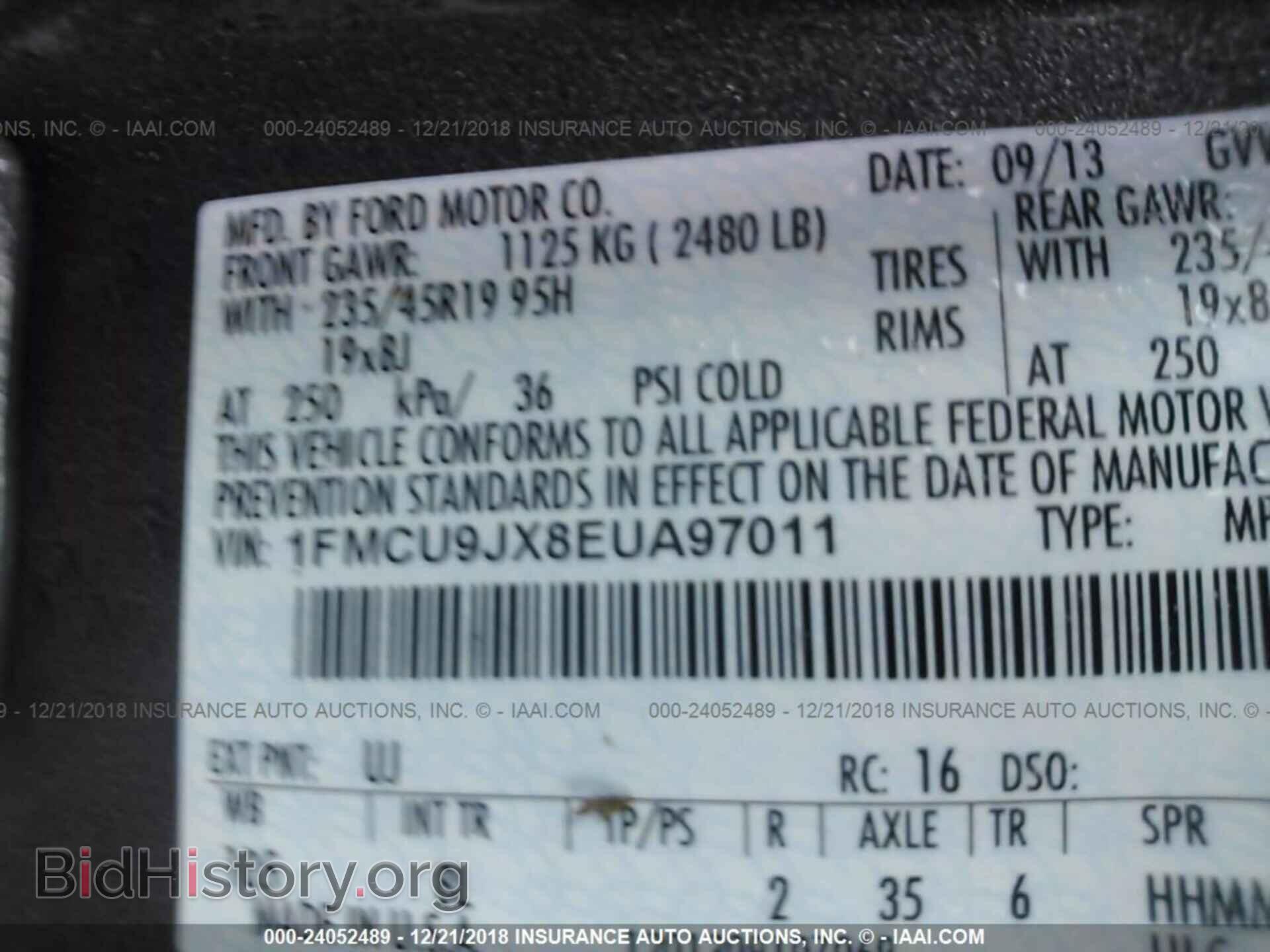 2014 FORD ESCAPE - VIN: 1FMCU9JX8EUA97011 - Фото 9