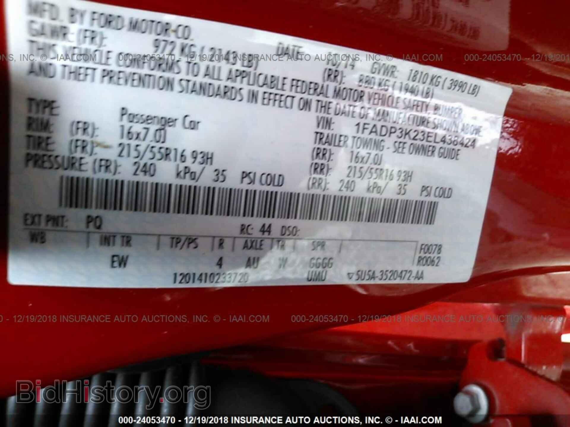 2014 FORD FOCUS - VIN: 1FADP3K23EL438424 - Photo 9