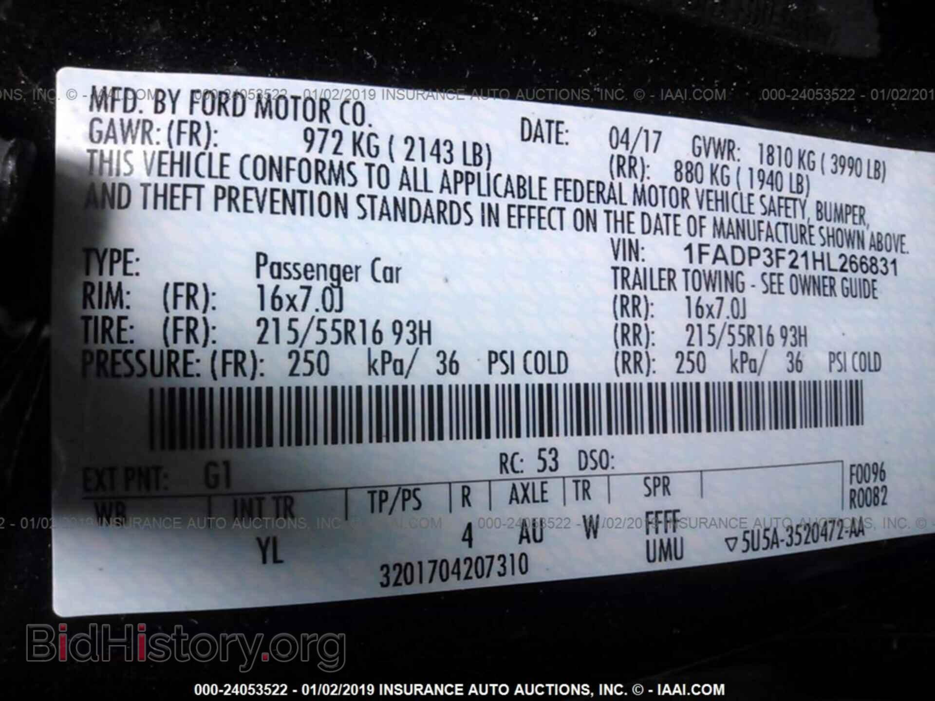 2017 FORD FOCUS - VIN: 1FADP3F21HL266831 - Photo 9