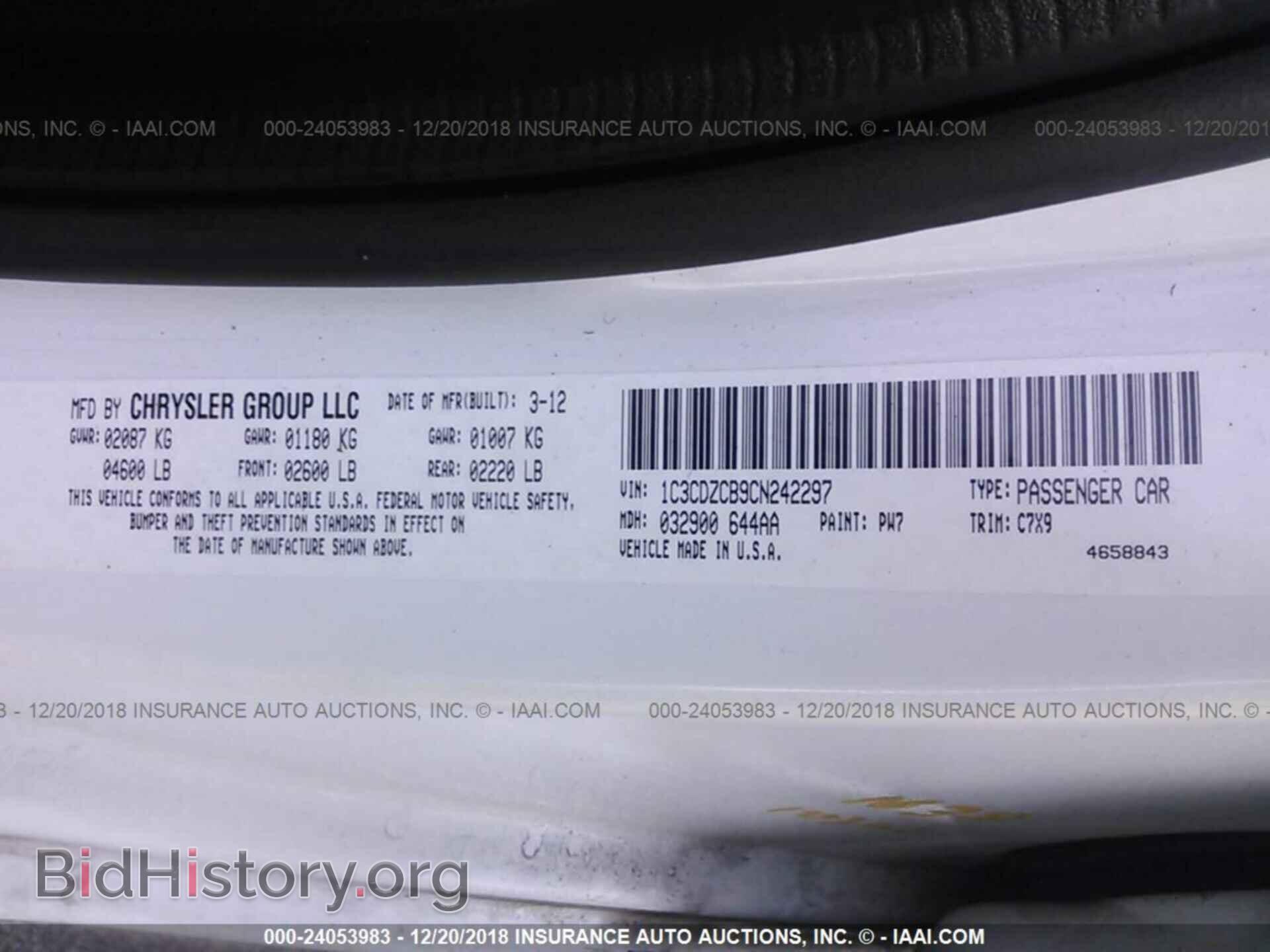 2012 DODGE AVENGER - VIN: 1C3CDZCB9CN242297 - Photo 9
