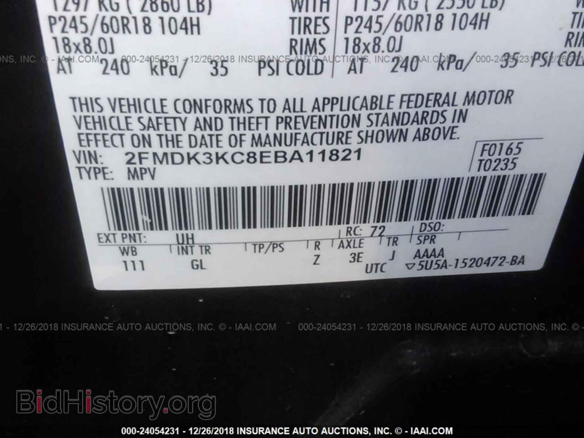 2014 FORD EDGE - VIN: 2FMDK3KC8EBA11821 - Photo 9