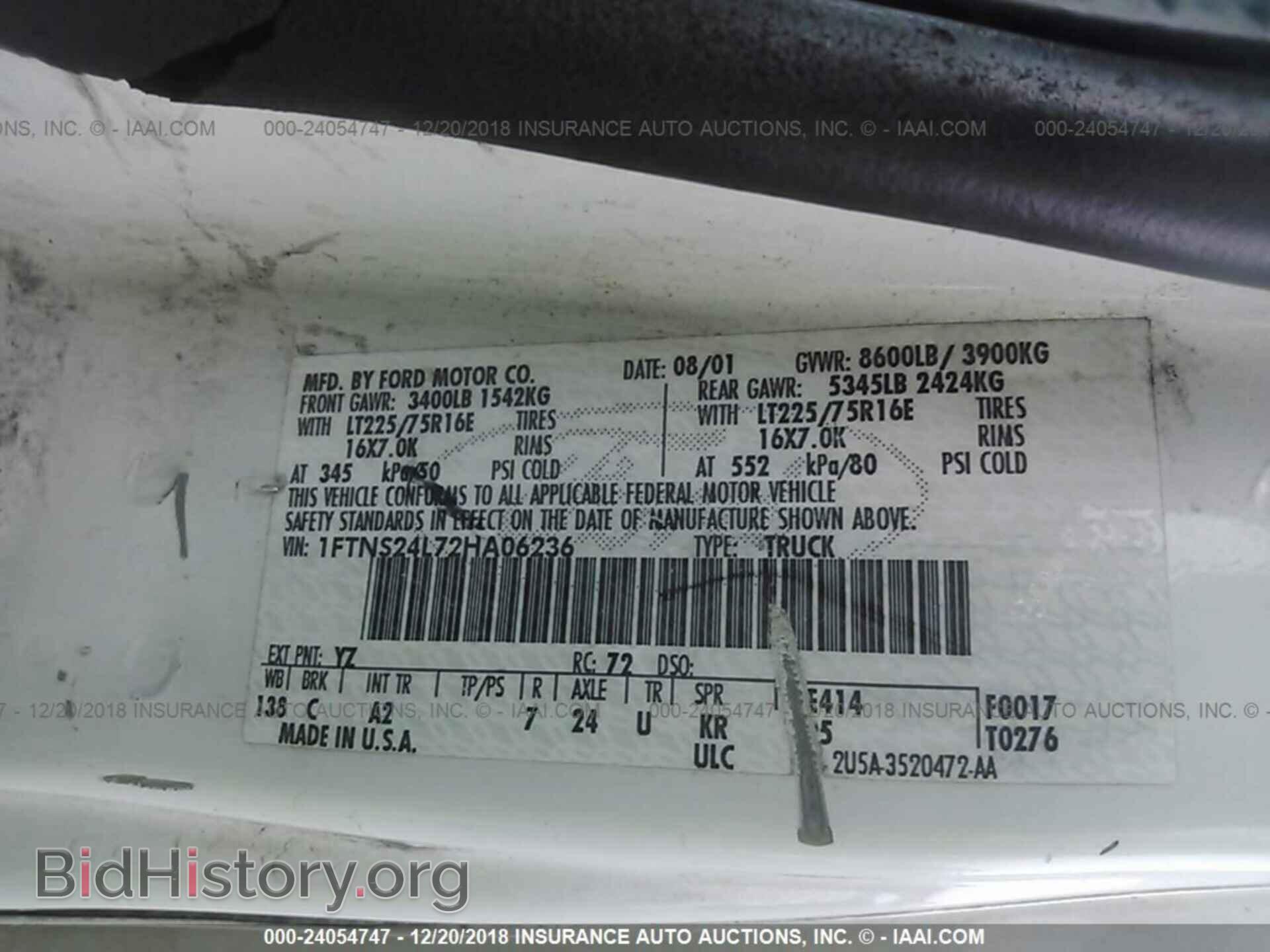 2002 FORD ECONOLINE - VIN: 1FTNS24L72HA06236 - Photo 9