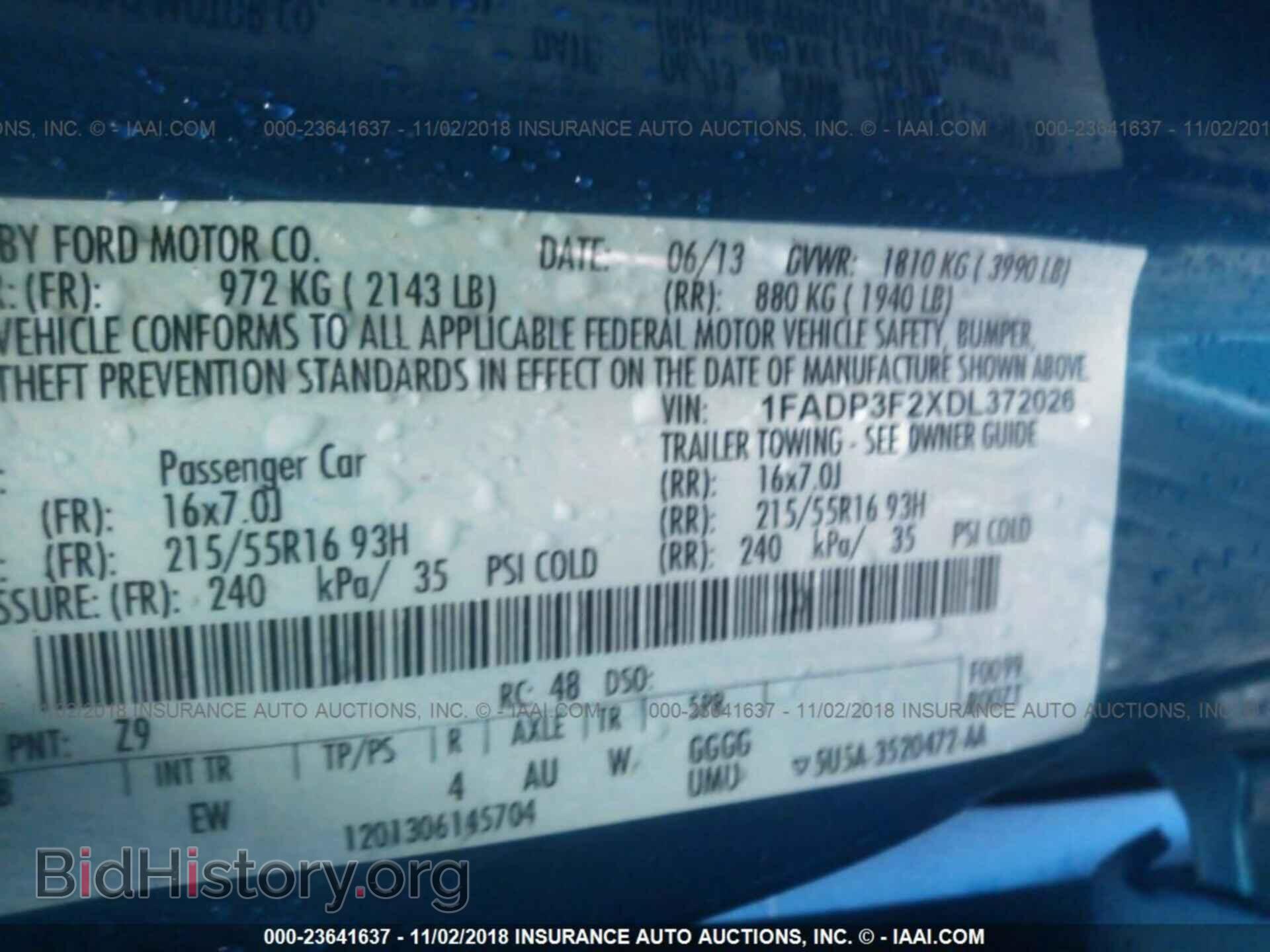 2013 FORD FOCUS - VIN: 1FADP3F2XDL372026 - Фото 9
