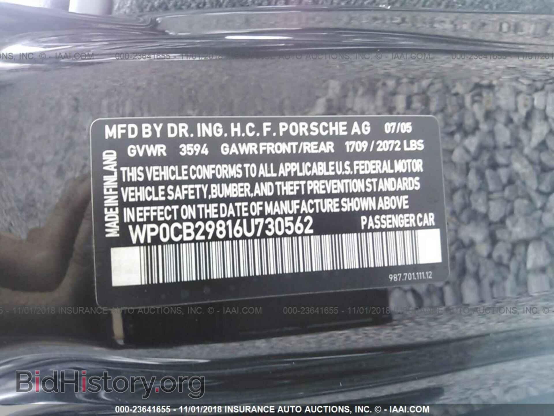 2006 PORSCHE BOXSTER - VIN: WP0CB29816U730562 - Фото 9