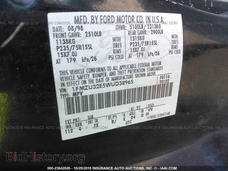 1998 Ford EXPLORER (VIN 1FMZU32E5WUD38965) — фото 9 из 10