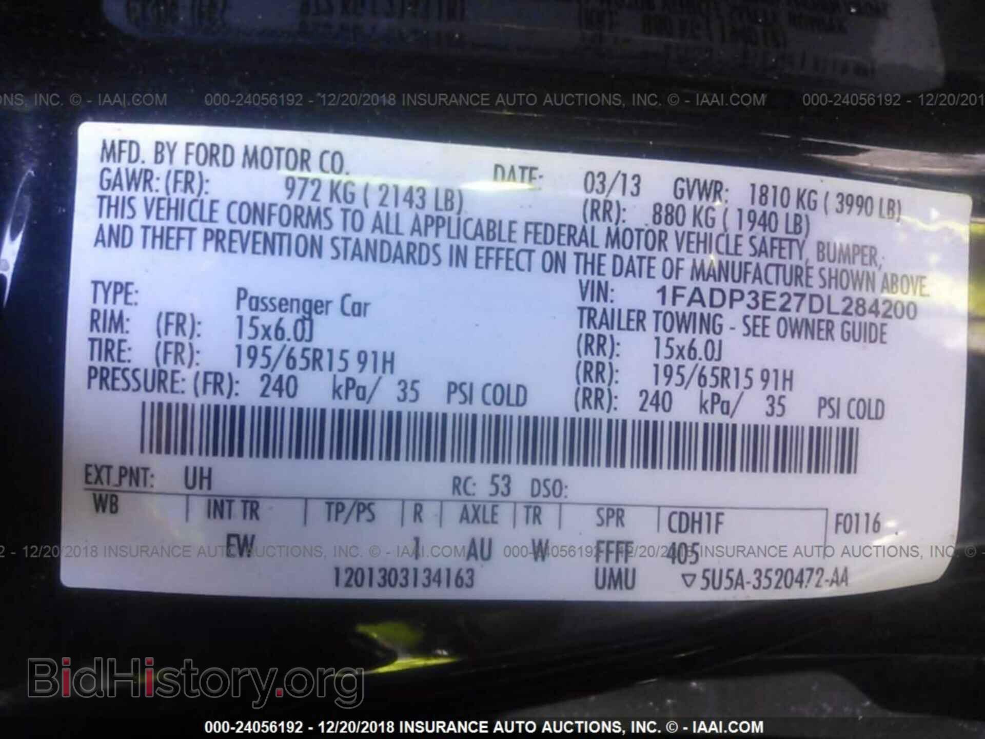 2013 FORD FOCUS - VIN: 1FADP3E27DL284200 - Фото 9