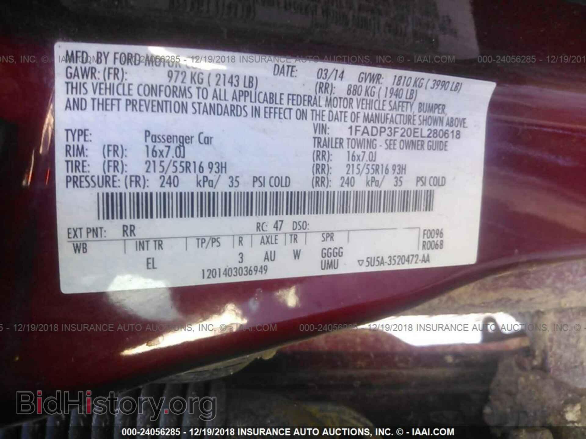 2014 FORD FOCUS - VIN: 1FADP3F20EL280618 - Фото 9