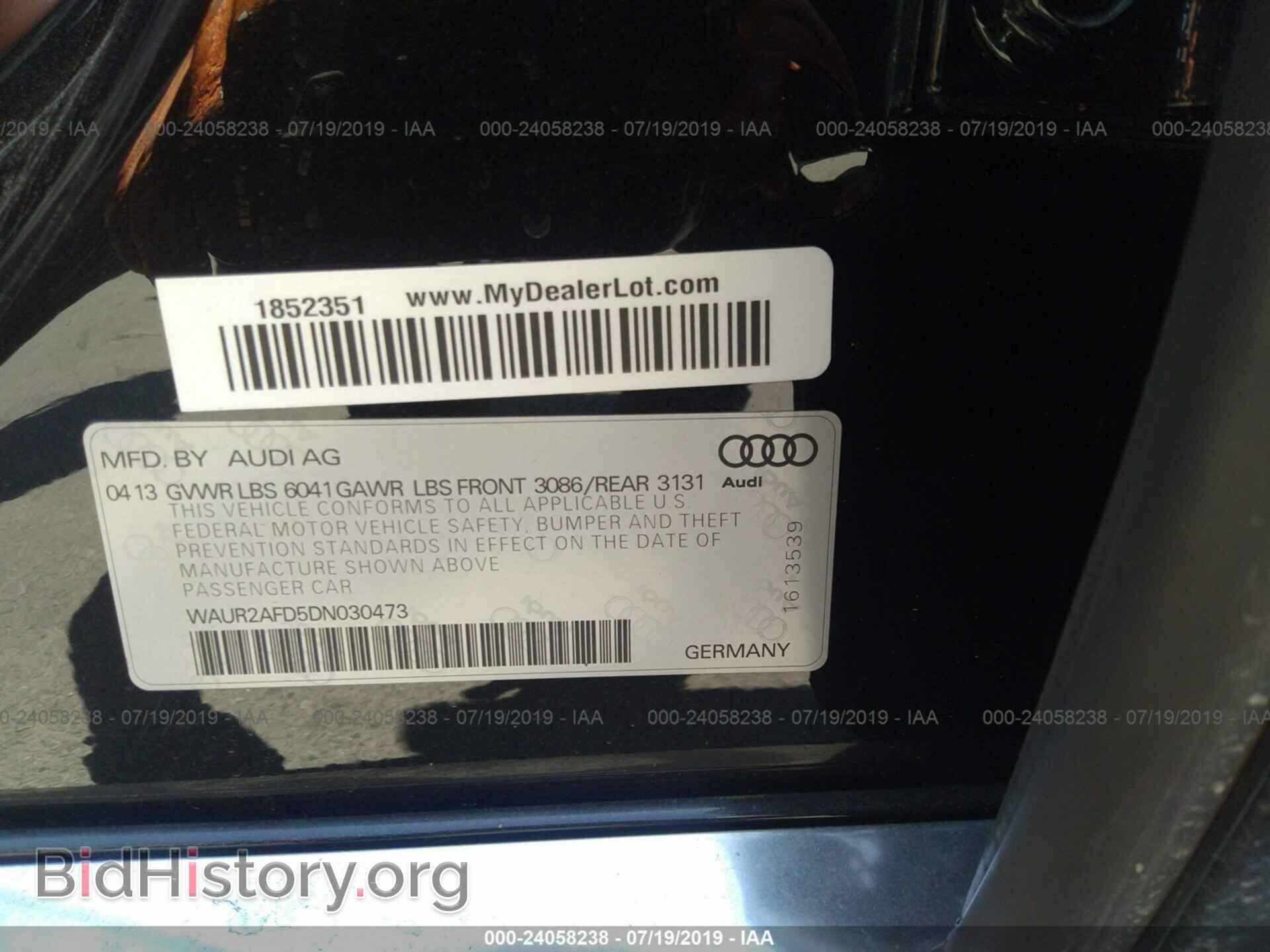 2013 AUDI A8 - VIN: WAUR2AFD5DN030473 - Фото 9