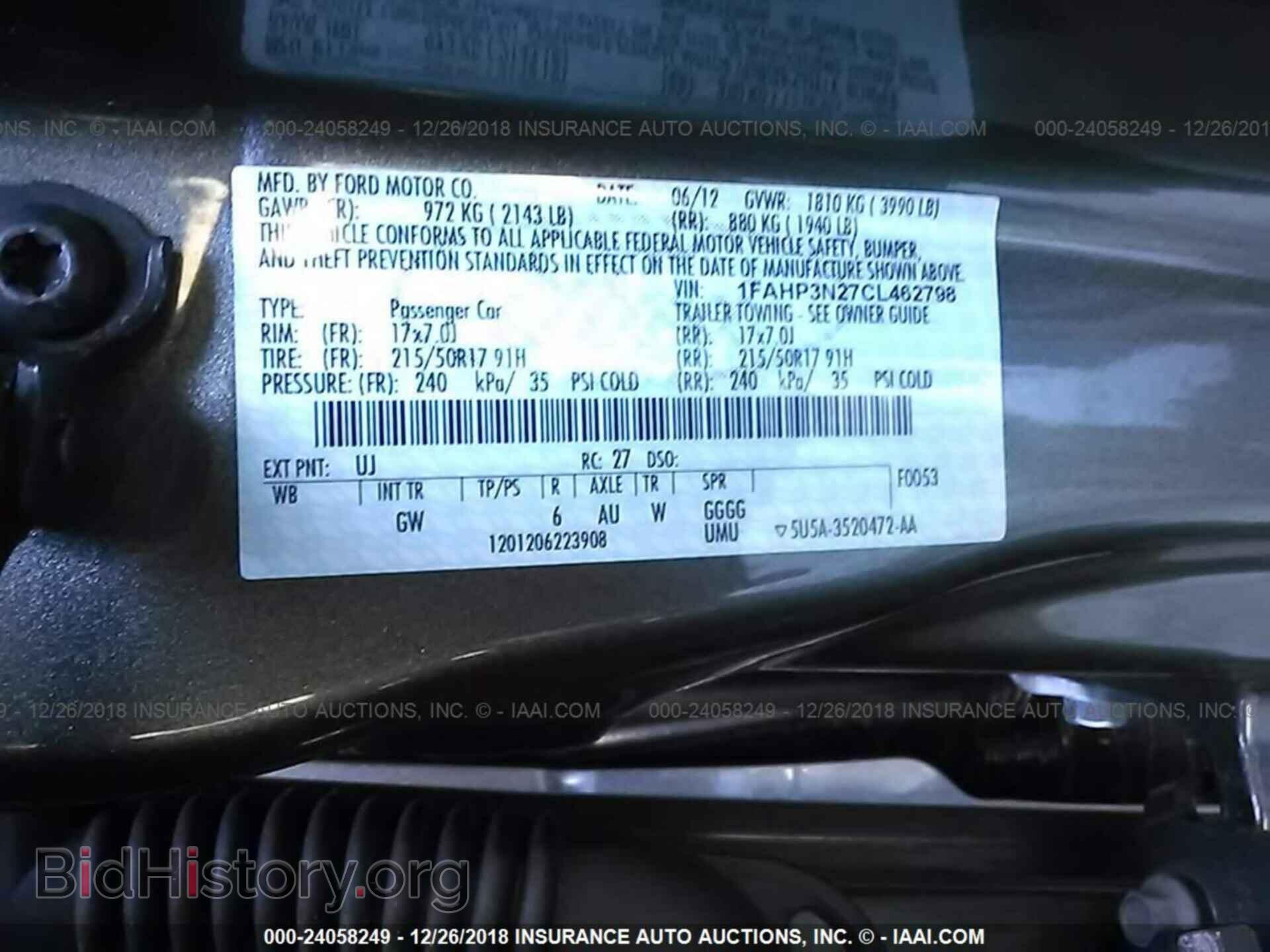 2012 FORD FOCUS - VIN: 1FAHP3N27CL462798 - Фото 9