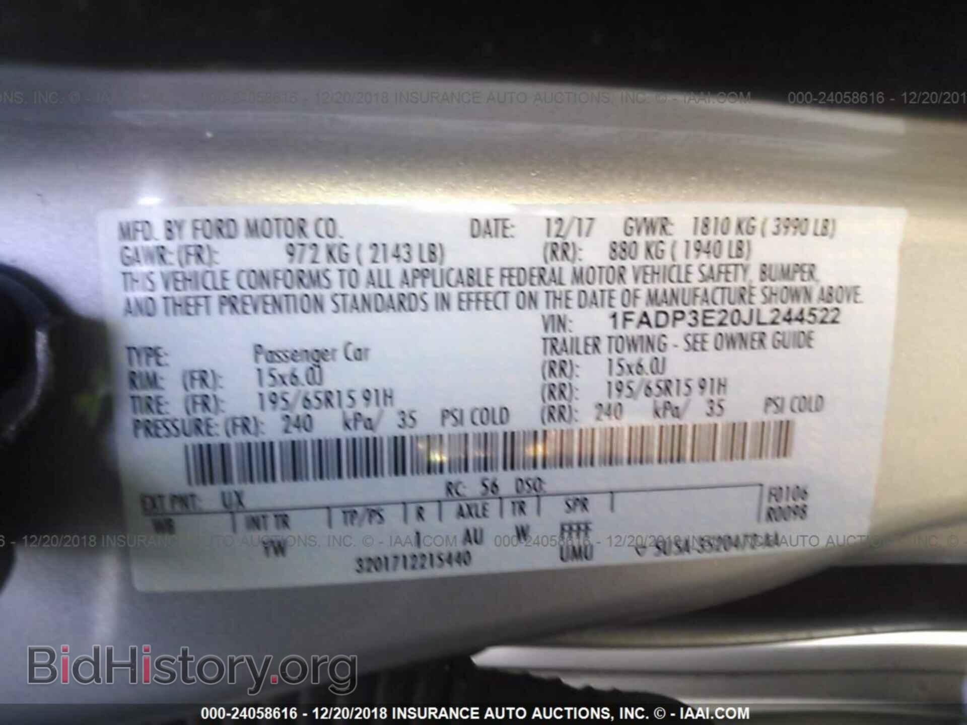 2018 FORD FOCUS - VIN: 1FADP3E20JL244522 - Фото 9