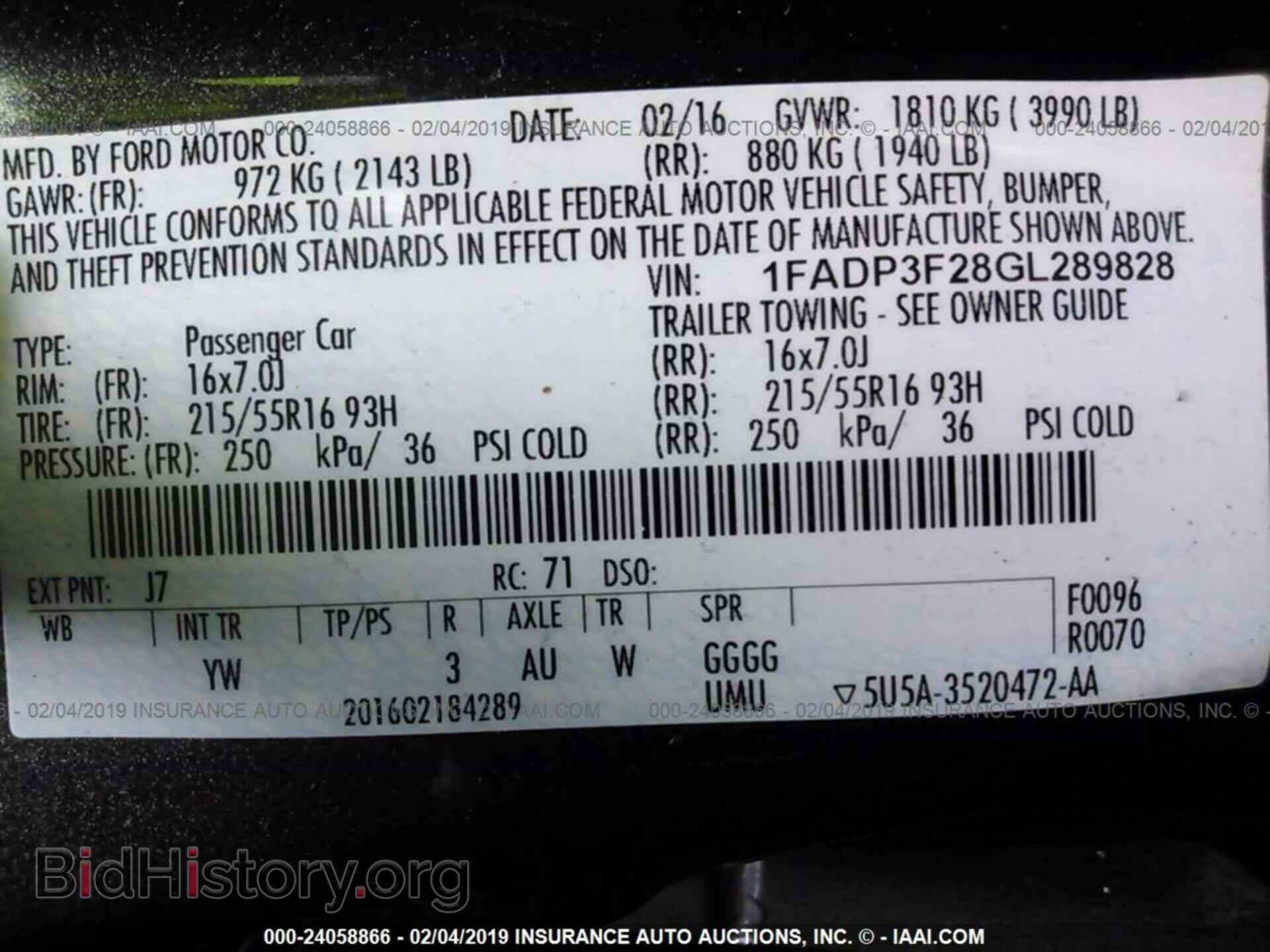 2016 FORD FOCUS - VIN: 1FADP3F28GL289828 - Фото 9