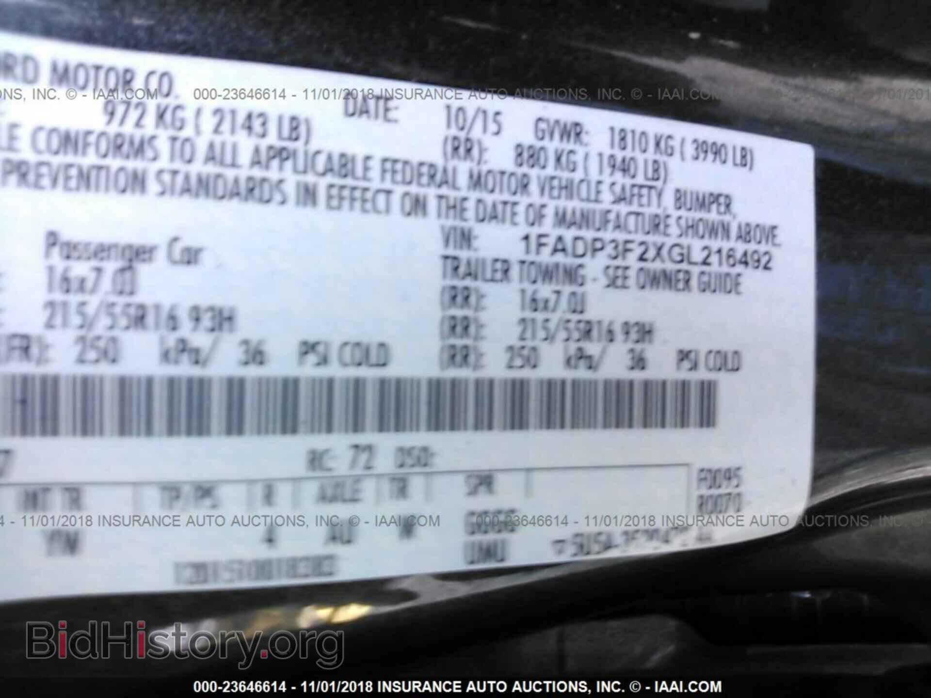 2016 FORD FOCUS - VIN: 1FADP3F2XGL216492 - Фото 9