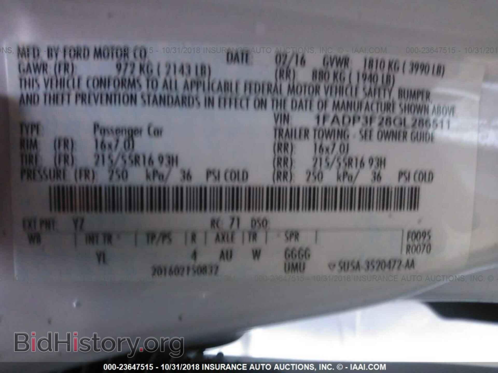 2016 FORD FOCUS - VIN: 1FADP3F28GL286511 - Photo 9