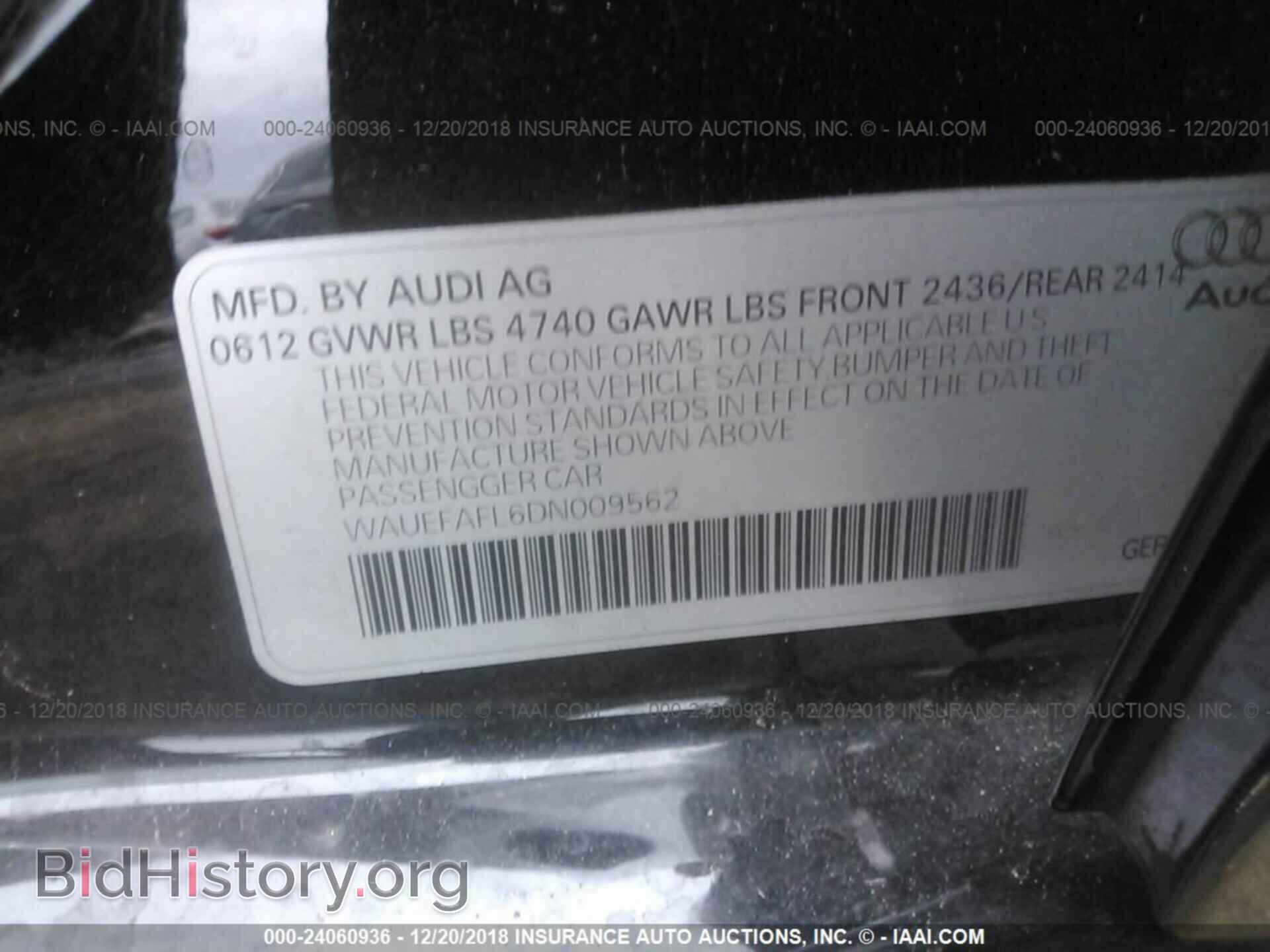 2013 AUDI A4 - VIN: WAUEFAFL6DN009562 - Фото 9