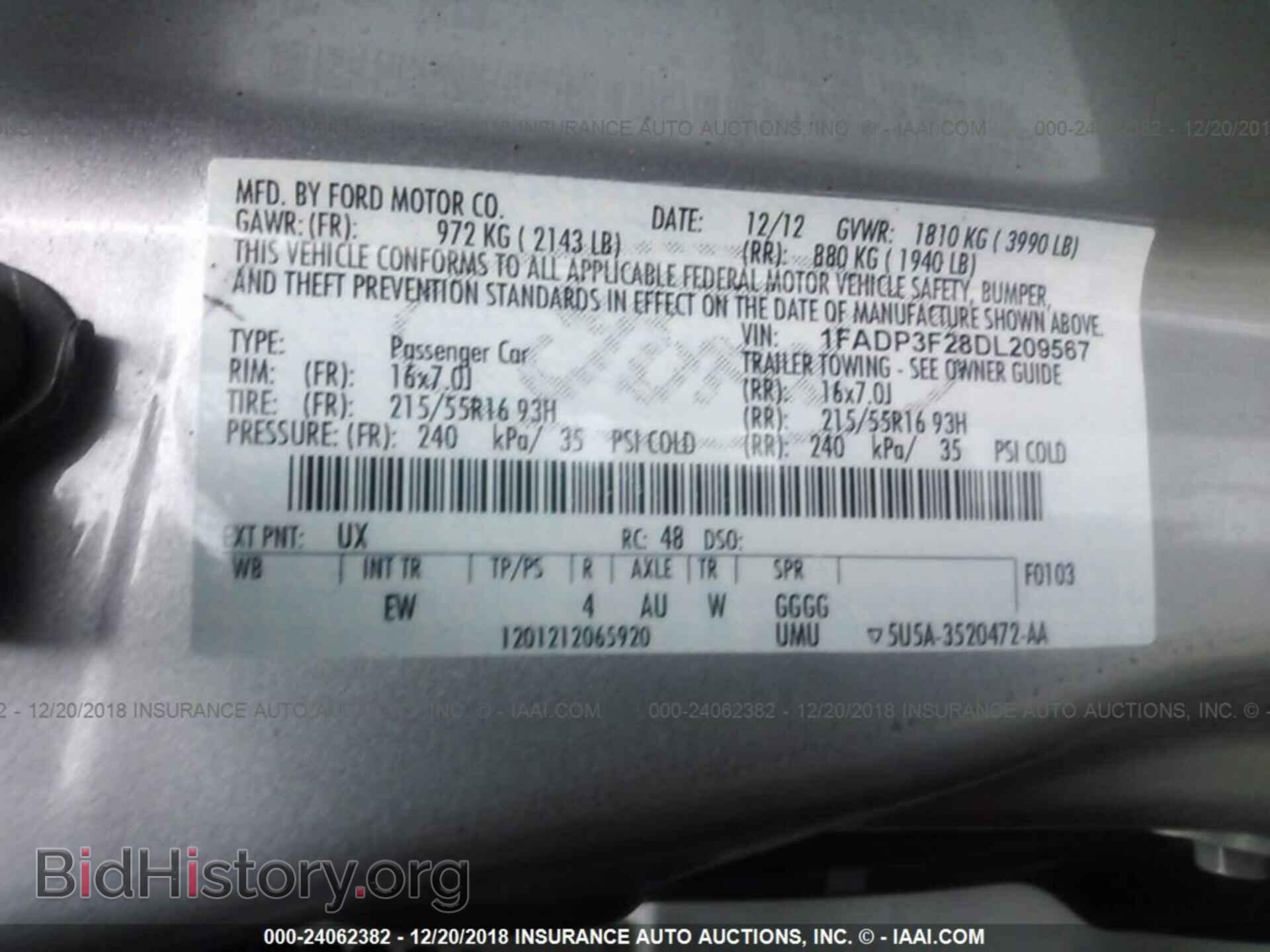 2013 FORD FOCUS - VIN: 1FADP3F28DL209567 - Фото 9