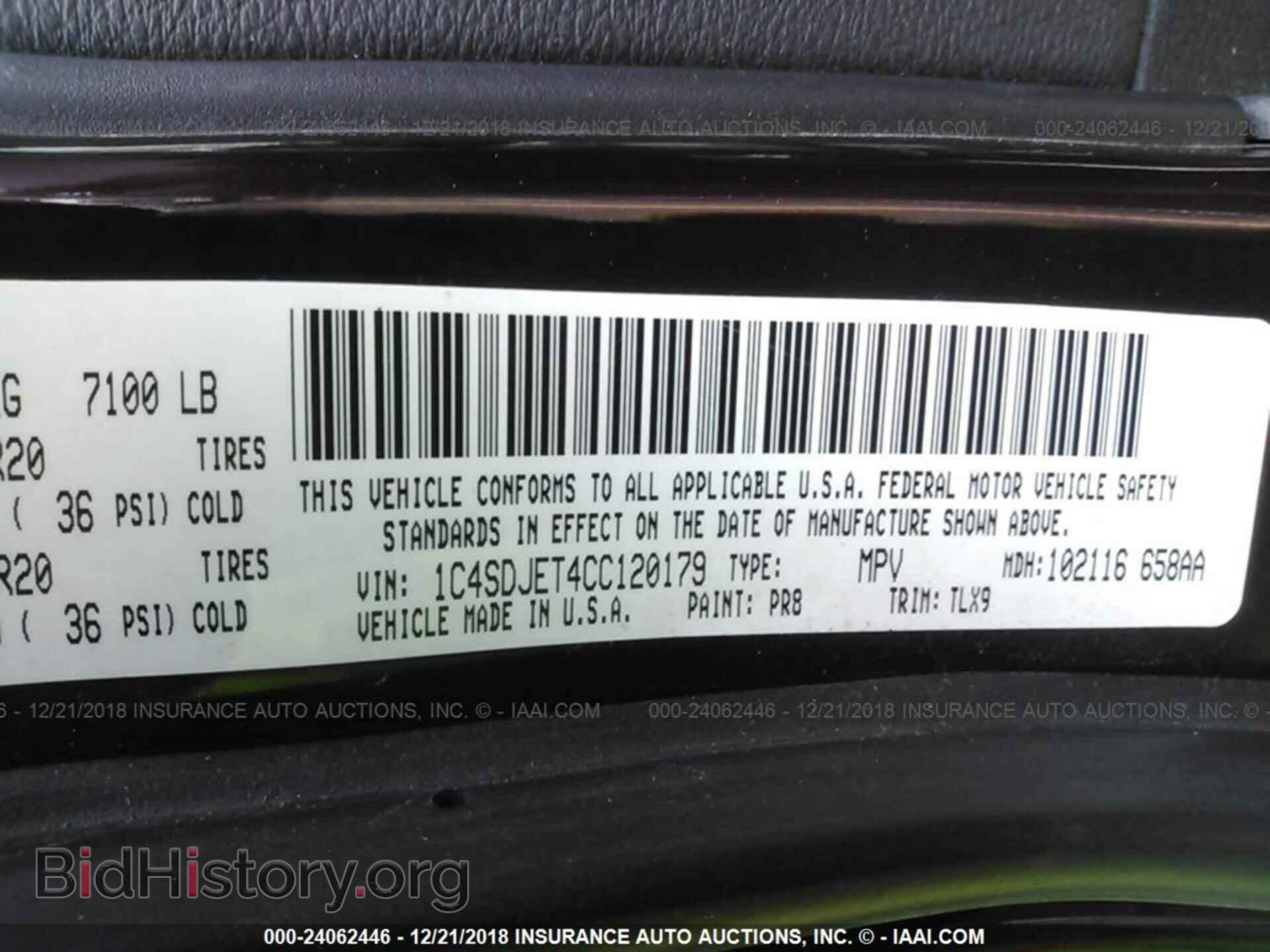 2012 DODGE DURANGO - VIN: 1C4SDJET4CC120179 - Photo 9
